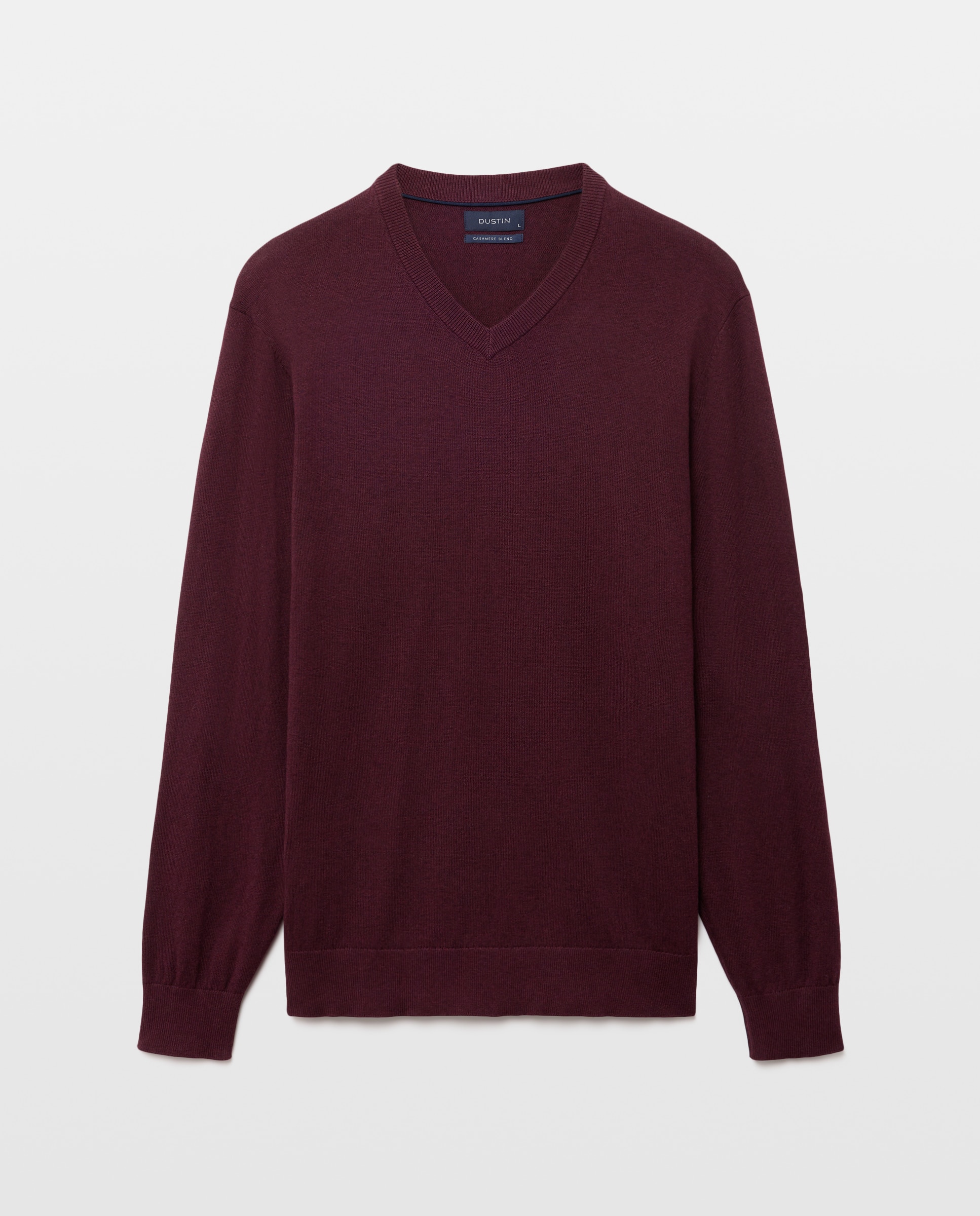 Jersey cuello pico liso algodón - Dustin - cashmere de hombre - Burdeos Burdeos-4