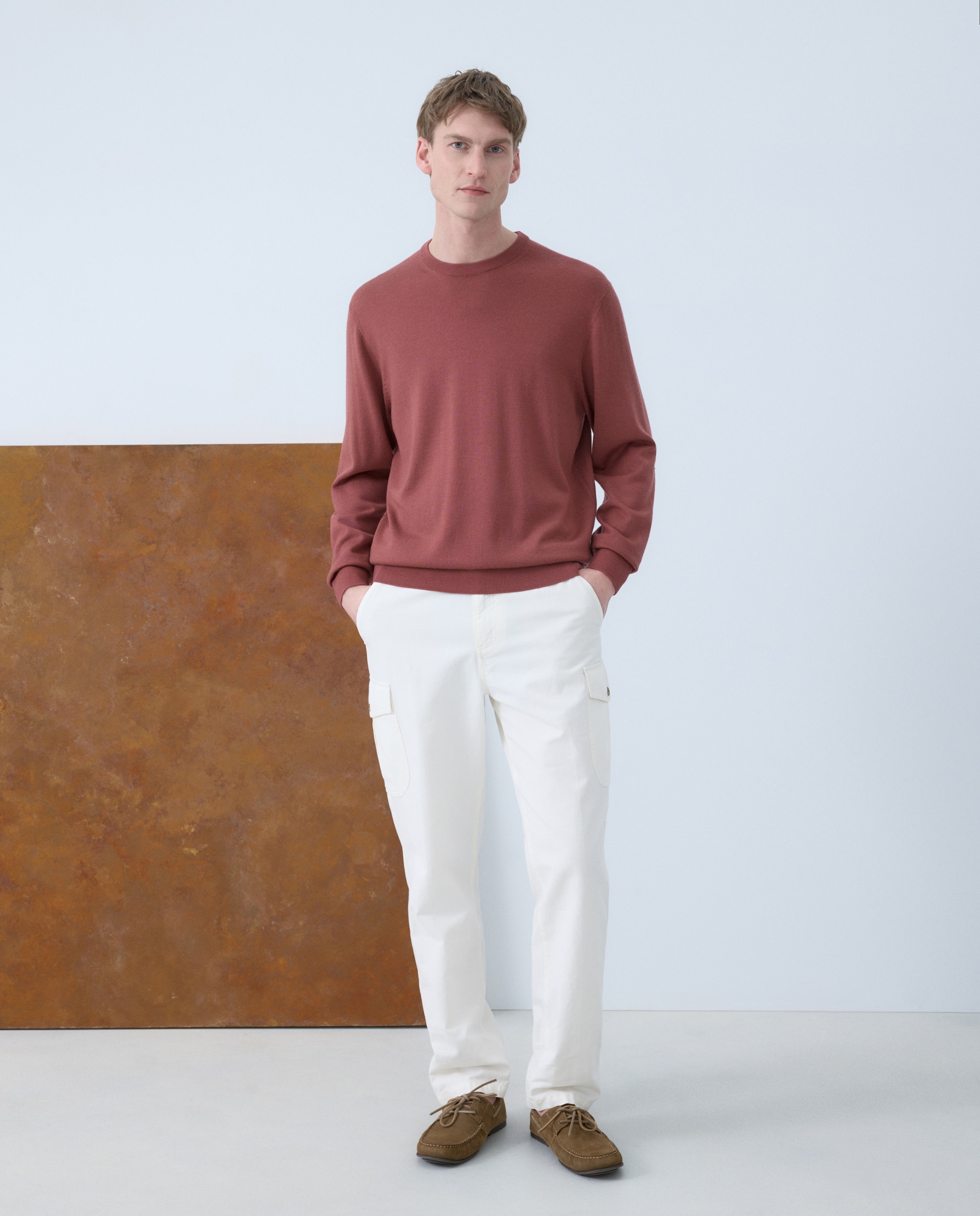 Imagem 0 de Camisola de Malha Lisa 100% Lã Merino com Decote Redondo