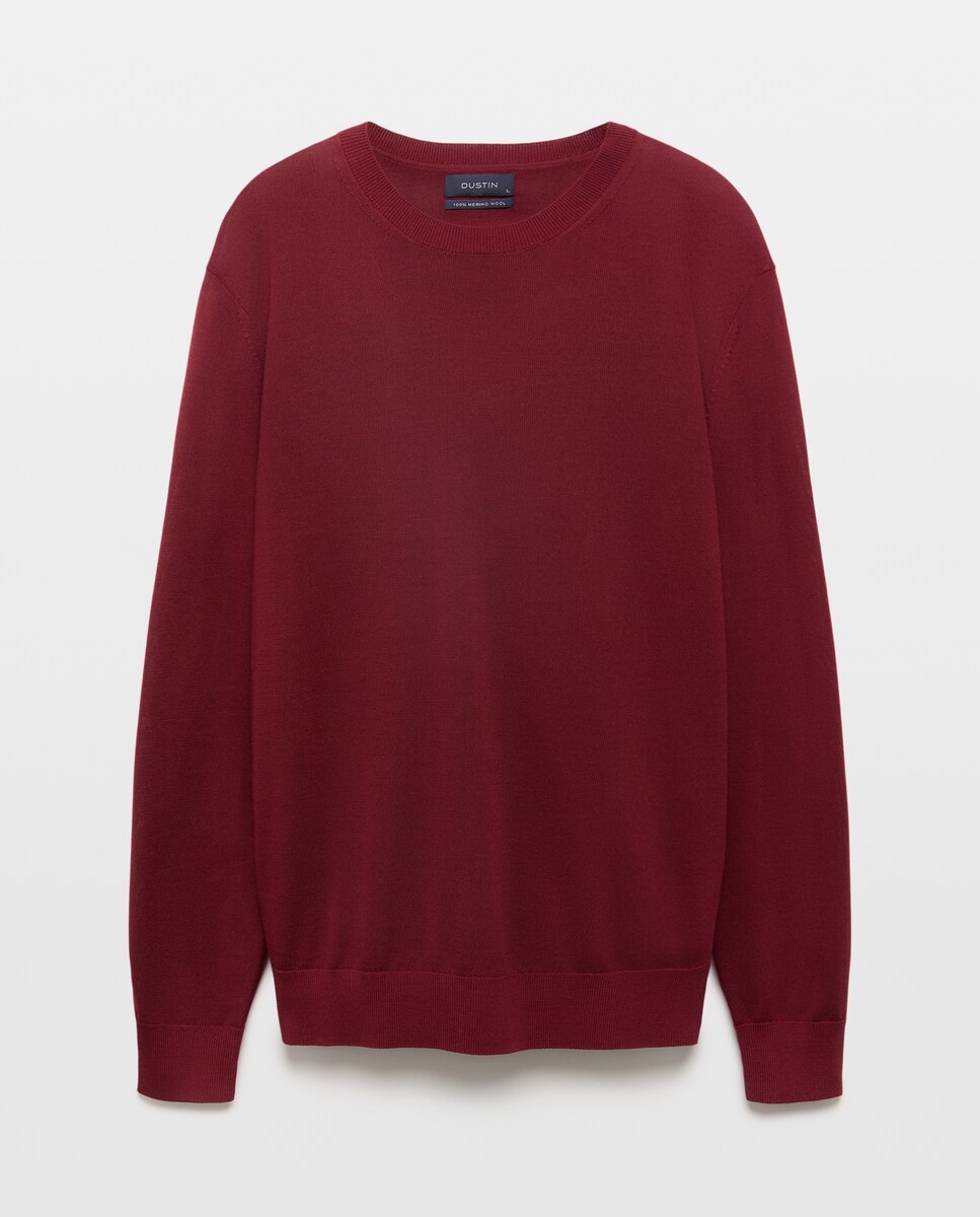 Imagem 0 de Camisola de Malha Lisa 100% Merino Extrafine com Gola Redonda