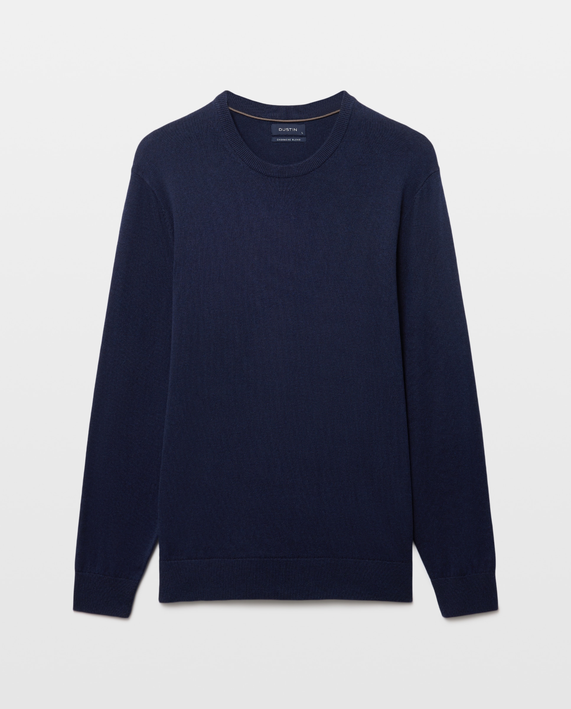 Jersey cuello redondo liso algodón - Dustin - cashmere de hombre - Azul marino Azul marino-4