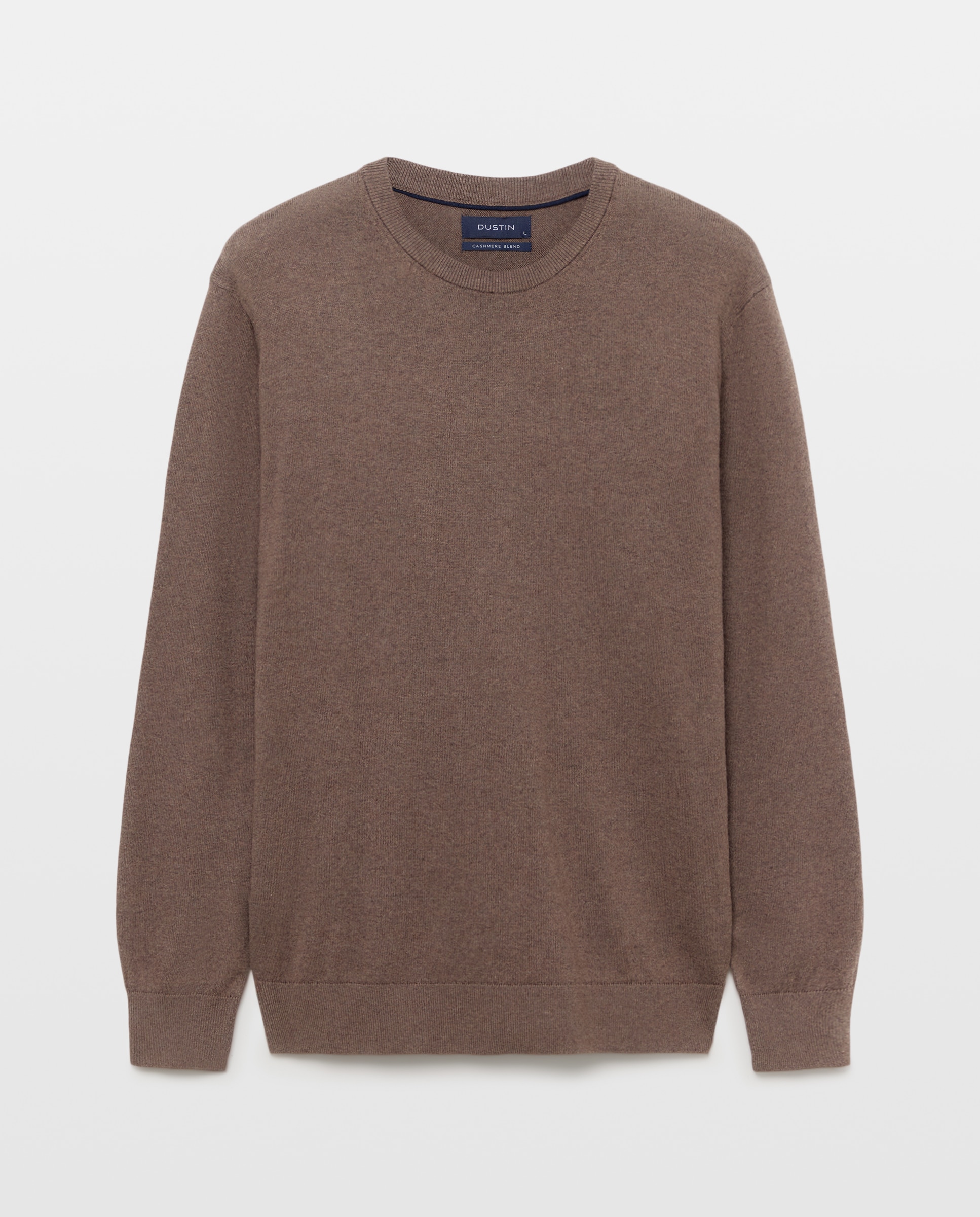 Jersey cuello redondo liso algodón - Dustin - cashmere de hombre - Marrón claro Marrón claro-4