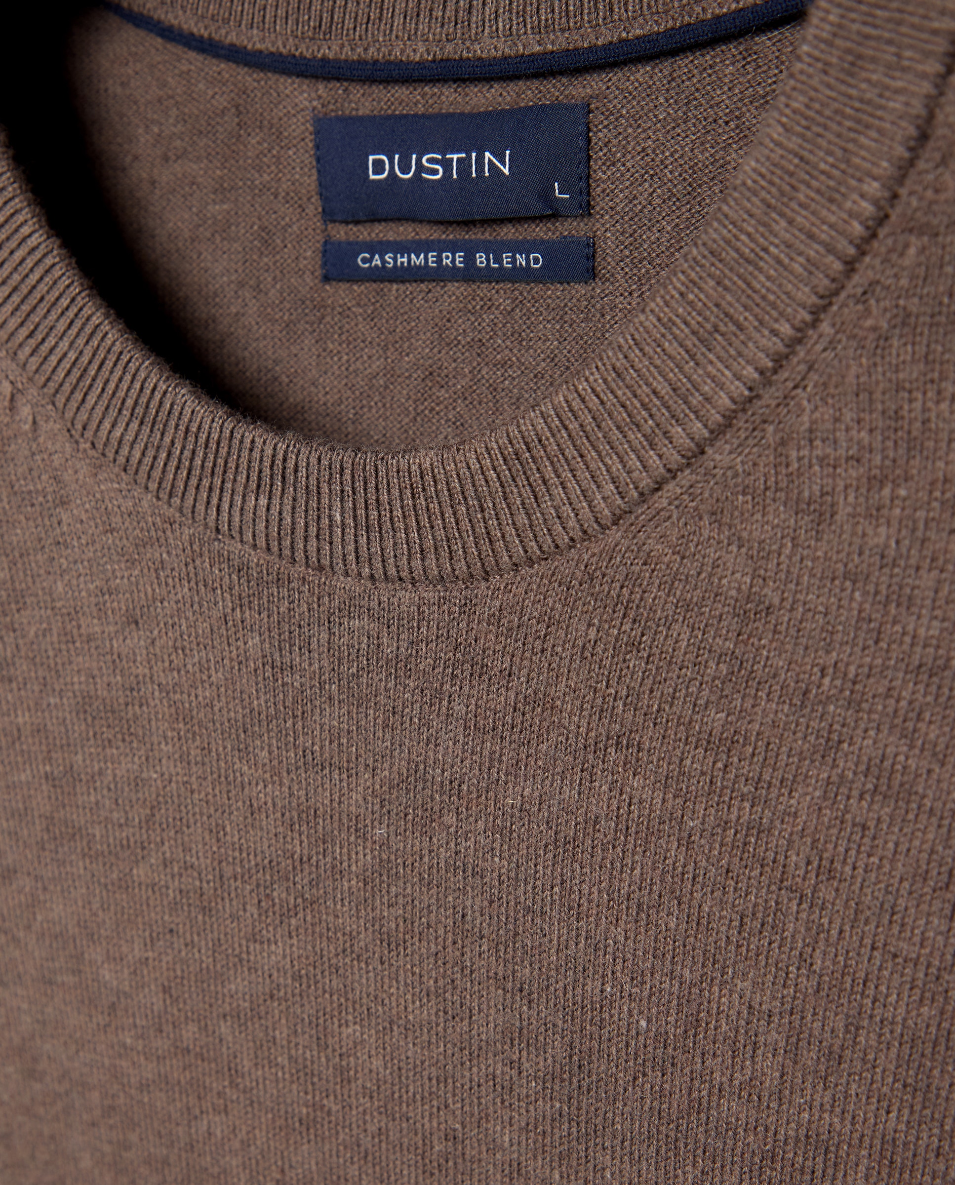 Jersey cuello redondo liso algodón - Dustin - cashmere de hombre - Marrón claro Marrón claro-5