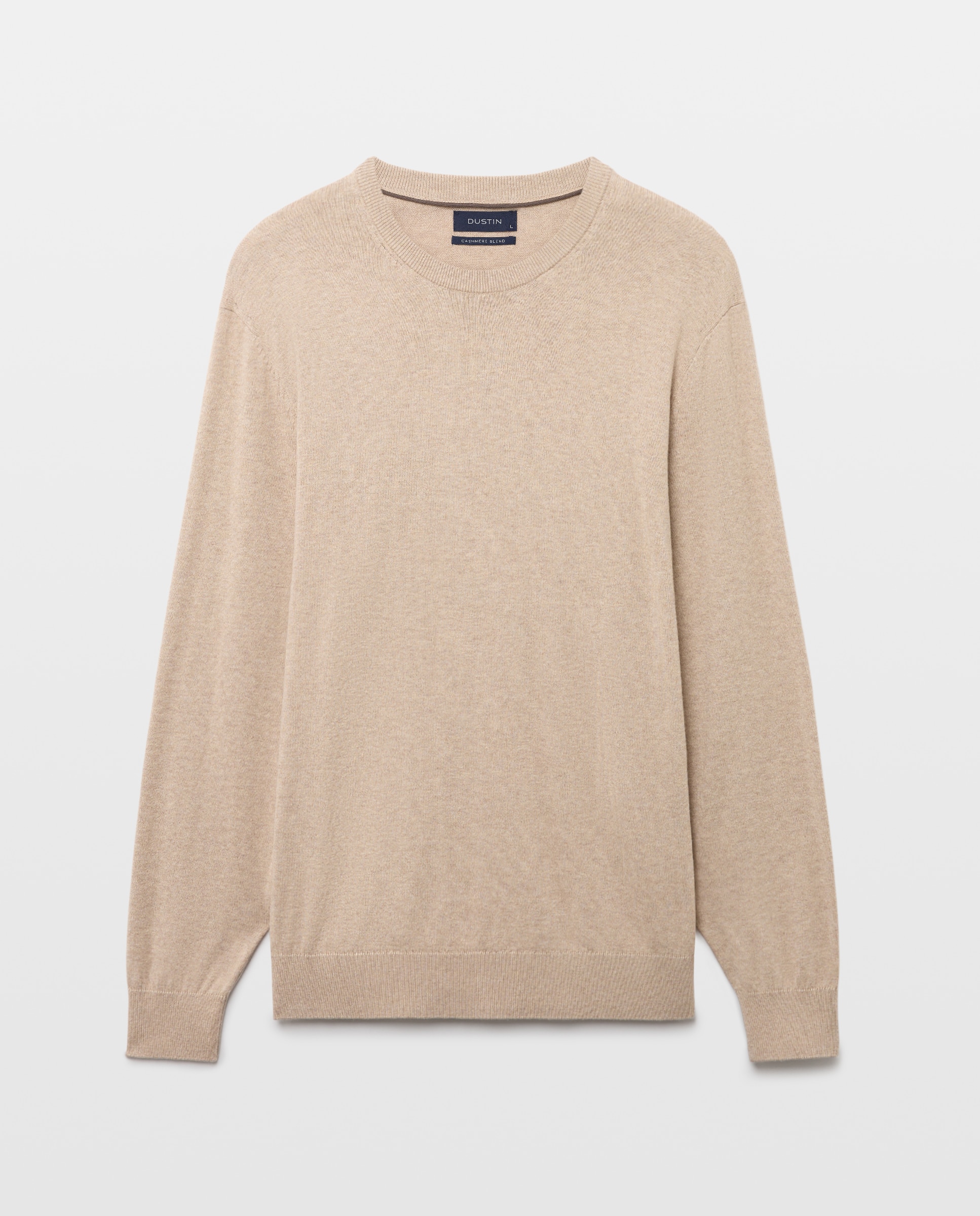 Jersey cuello redondo liso algodón - Dustin - cashmere de hombre - Beige Beige-4