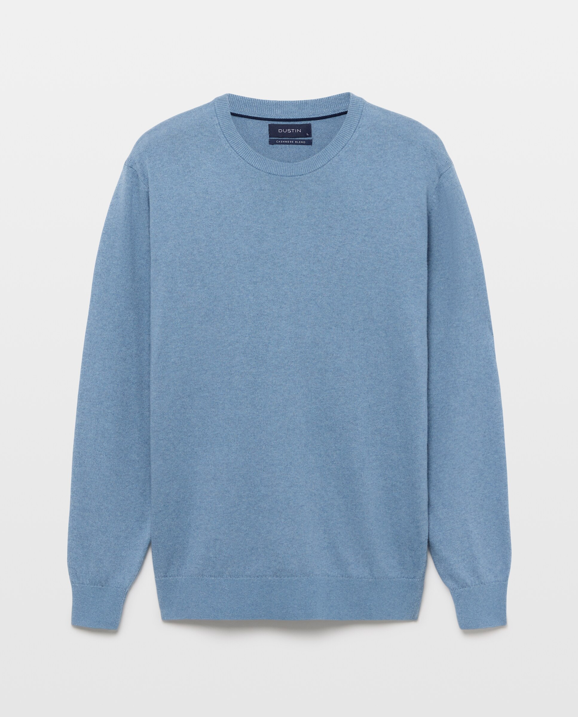 Jersey cuello redondo liso algodón - Dustin - cashmere de hombre - Azul Azul-4
