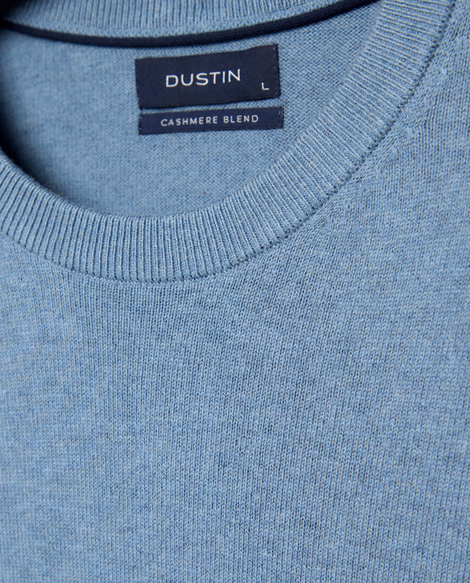 Jersey cuello redondo liso algodón - Dustin - cashmere de hombre - Azul Azul-5