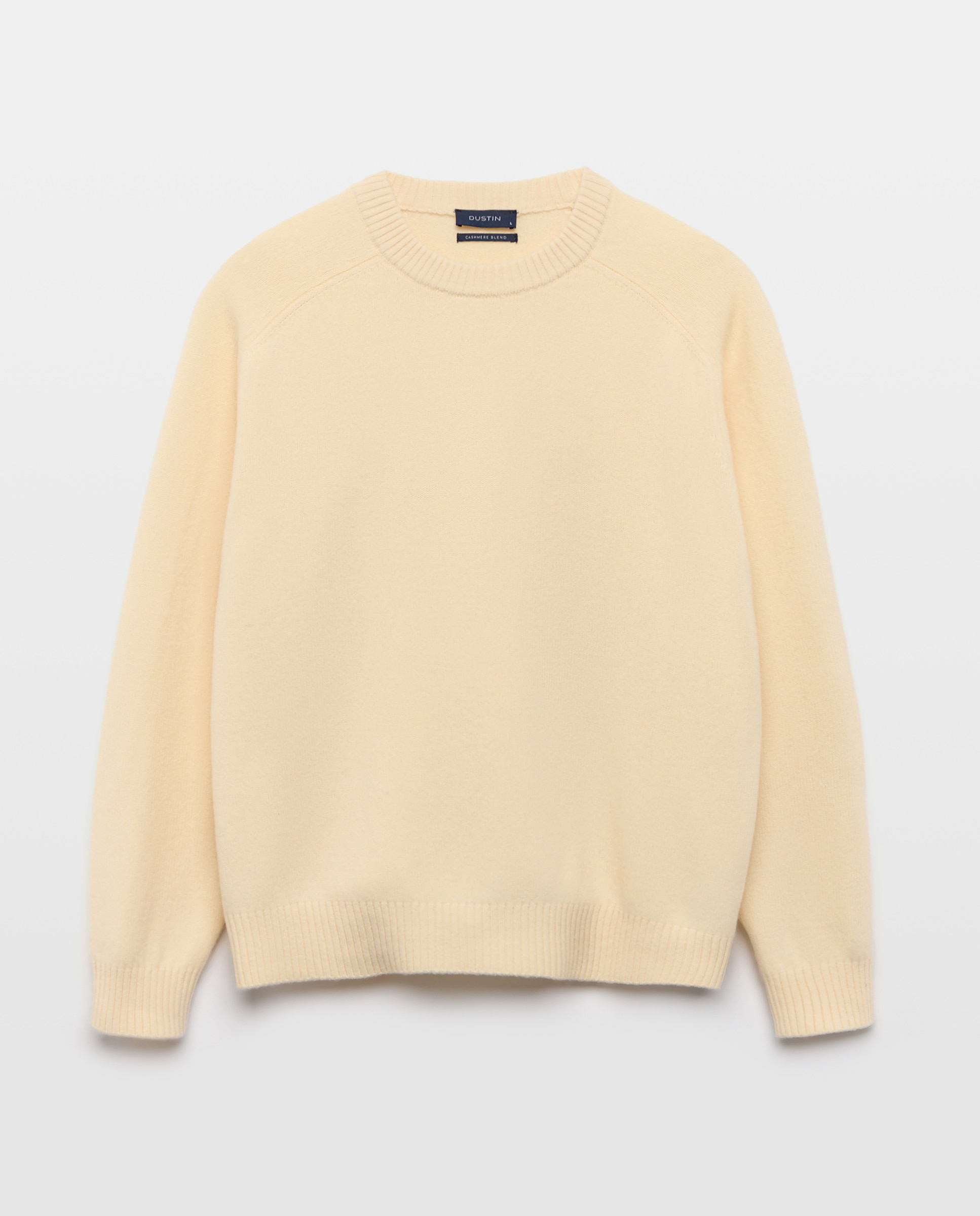Jersey cuello redondo liso lana/cashmere de hombre - Dustin - Amarillo Amarillo-5