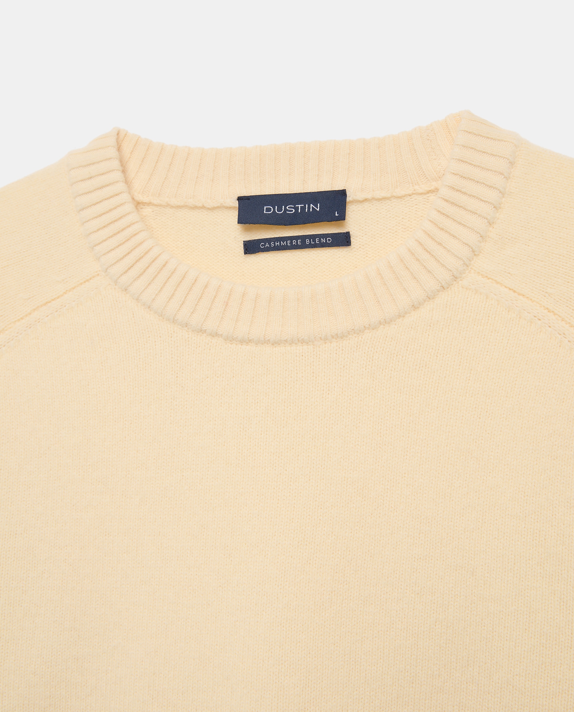 Jersey cuello redondo liso lana/cashmere de hombre - Dustin - Amarillo Amarillo-6