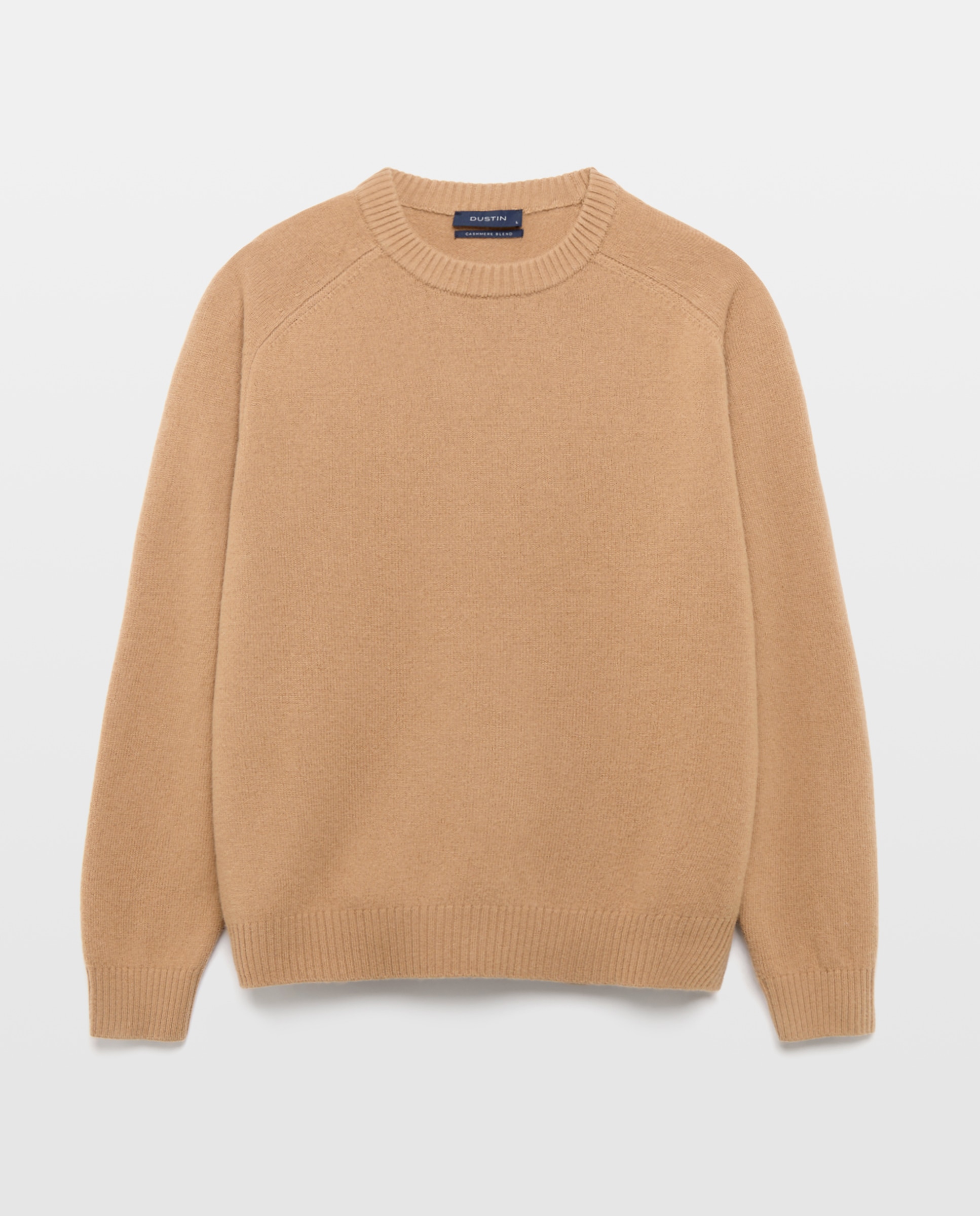 Jersey cuello redondo liso lana/cashmere de hombre - Dustin - Marrón claro Marrón claro-4