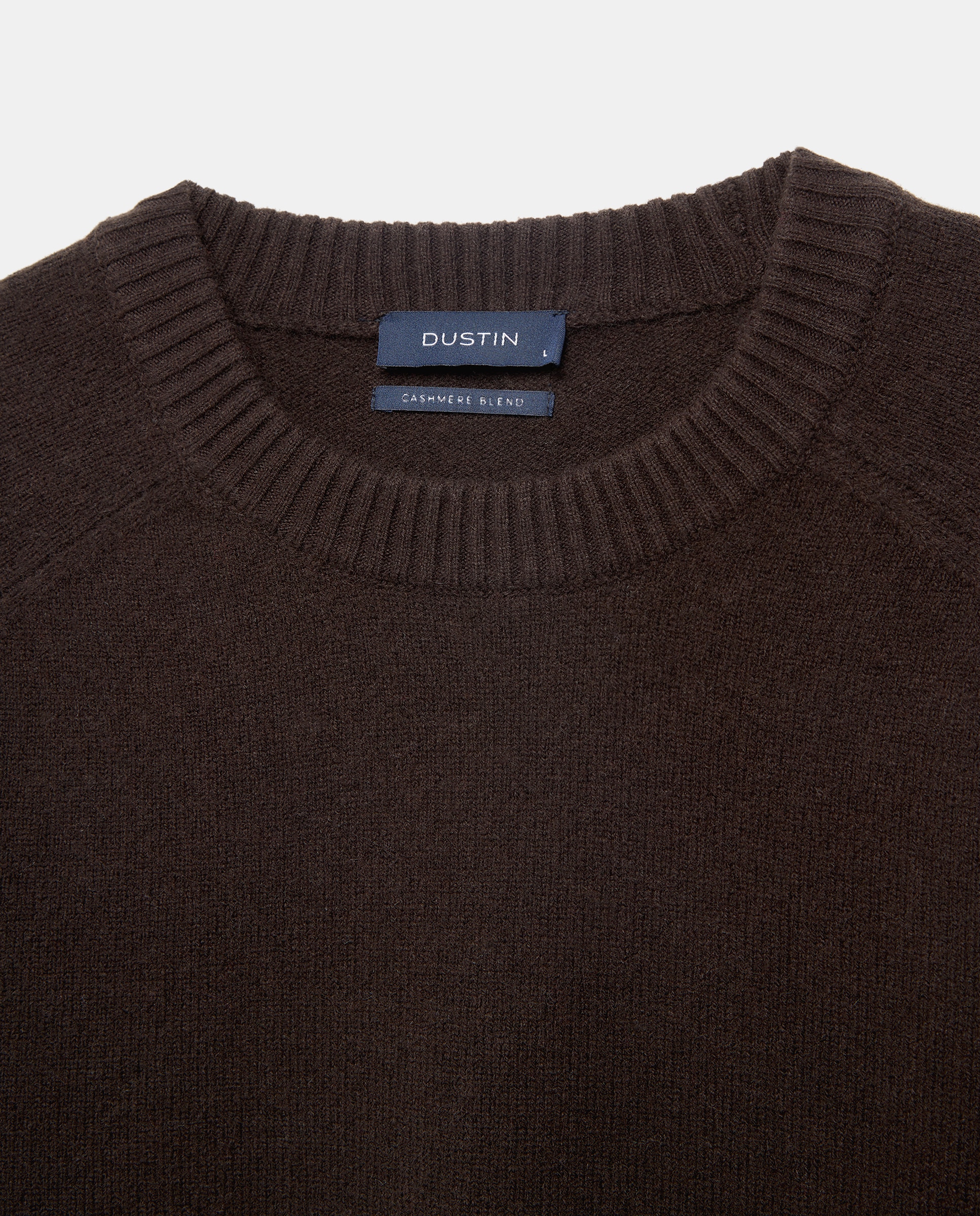 Jersey cuello redondo liso lana/cashmere de hombre - Dustin - Marrón Marrón-2