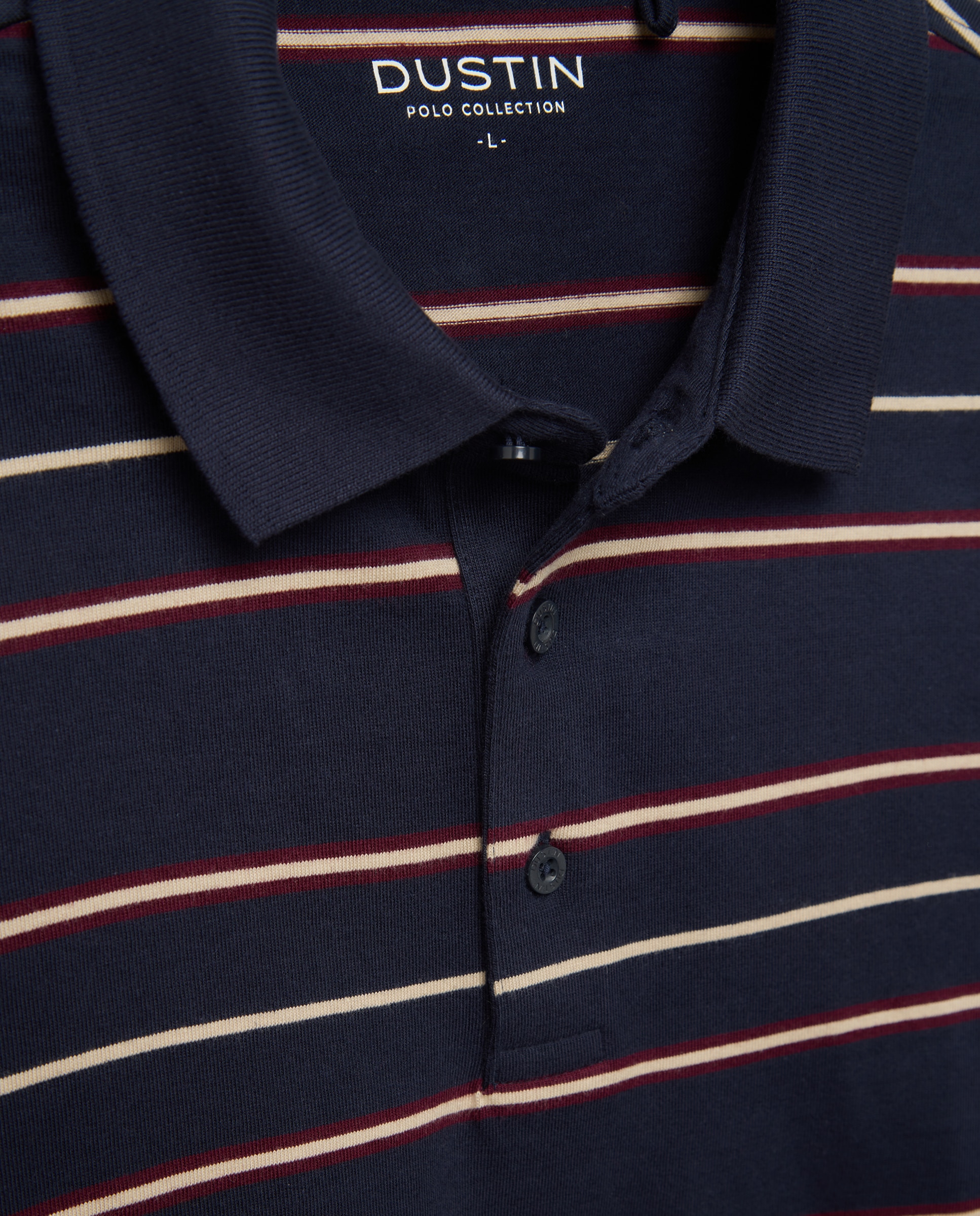 Polo de Manga Comprida às Riscas. Azul-marinho-2