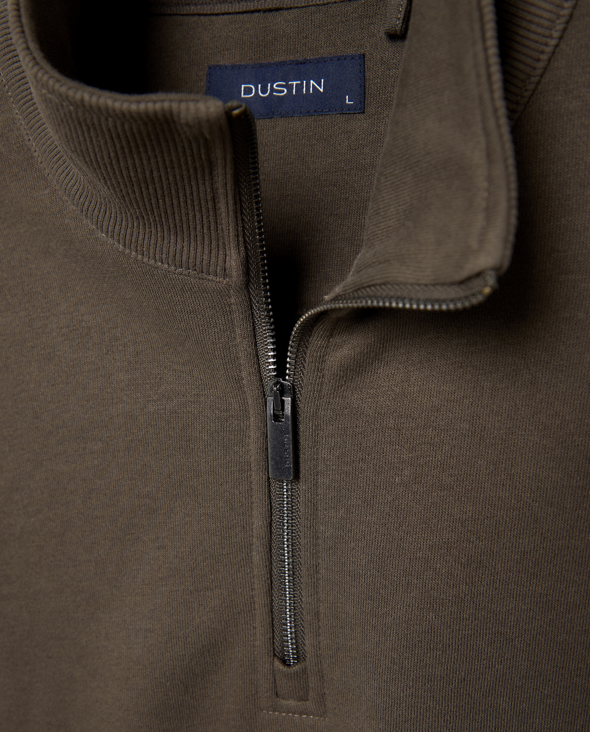 Sudadera media cremallera lisa algodón - Dustin - poliester de hombre - Verde Verde-5