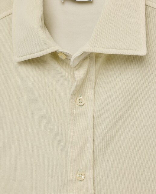 Polo de hombre abierto liso manga larga garmet dye
