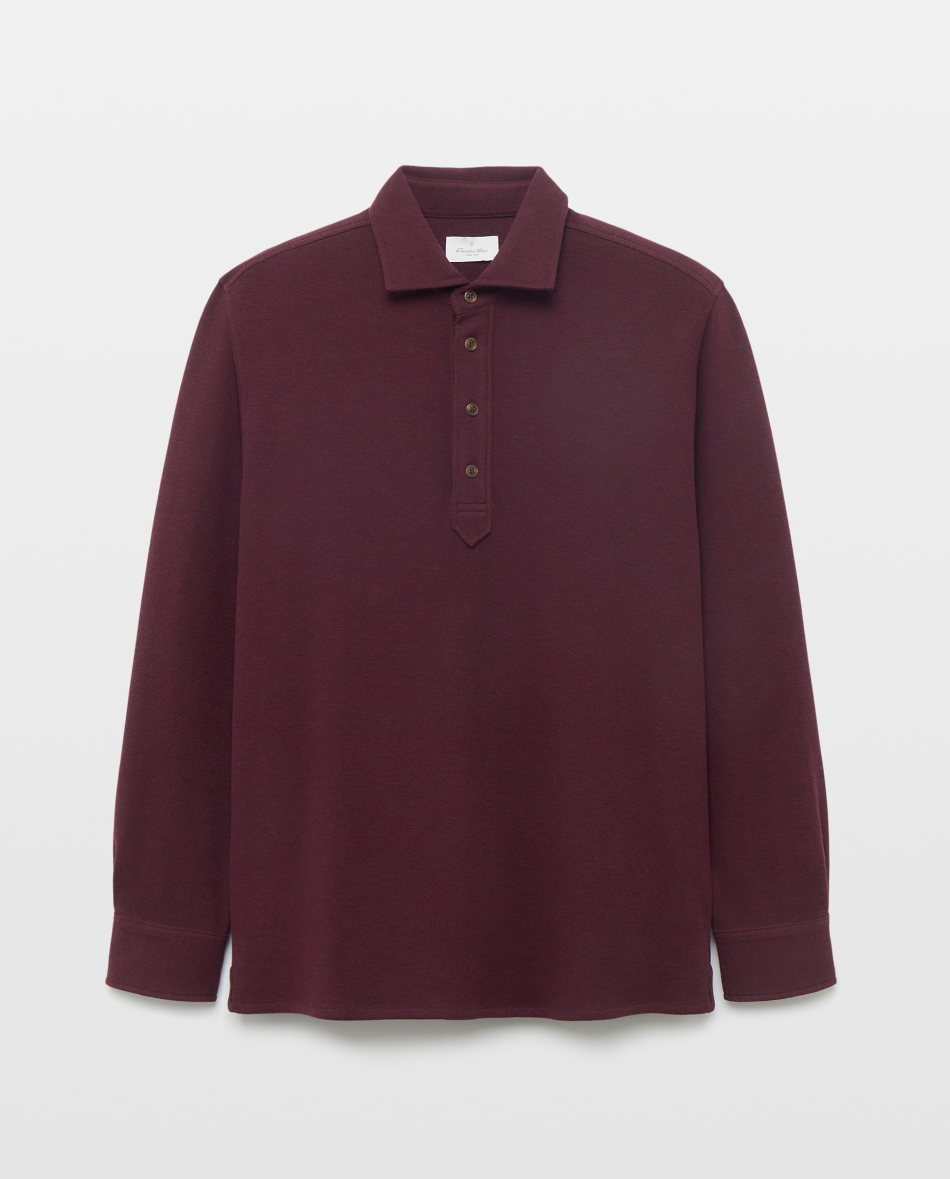 Polo Piqué Liso Melange com Bolso no Peito Bordeaux-4