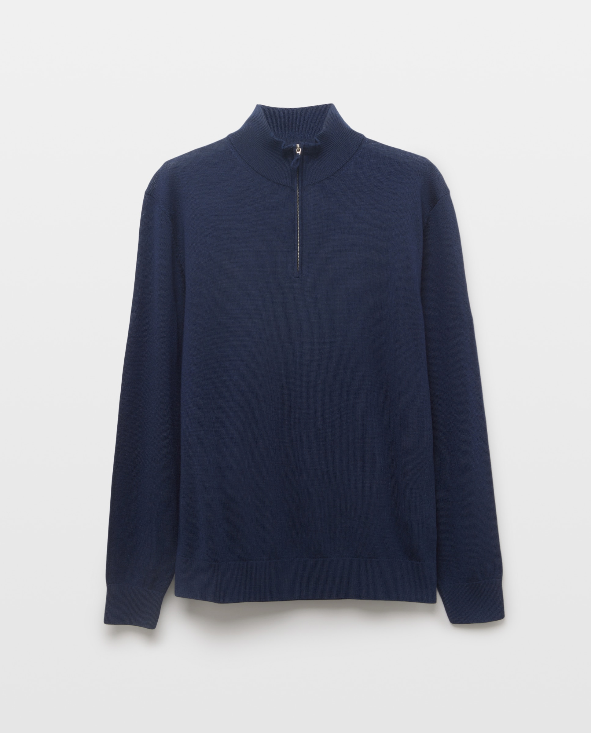 Jersey cuello semicisne lavable 100% lana merino de hombre - Emidio Tucci - Azul marino Azul marino-4