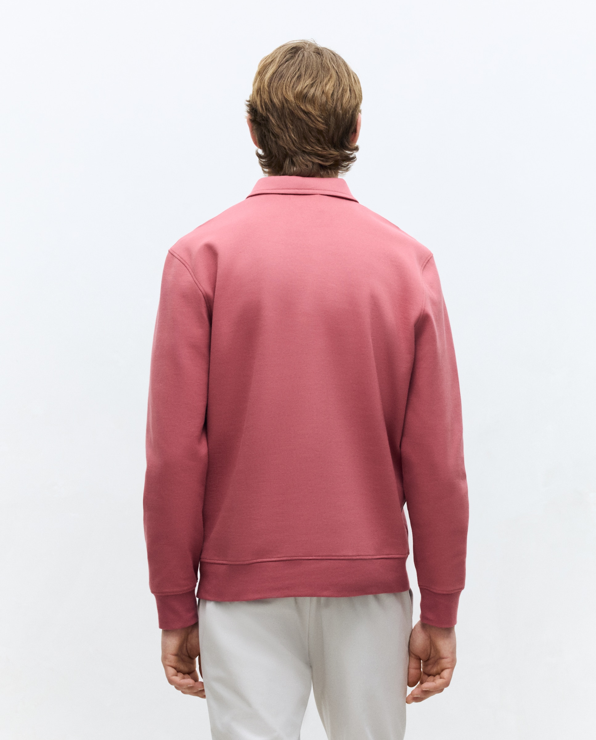 Sudadera cuello polo hombre. - Dustin - Fucsia Fucsia-3