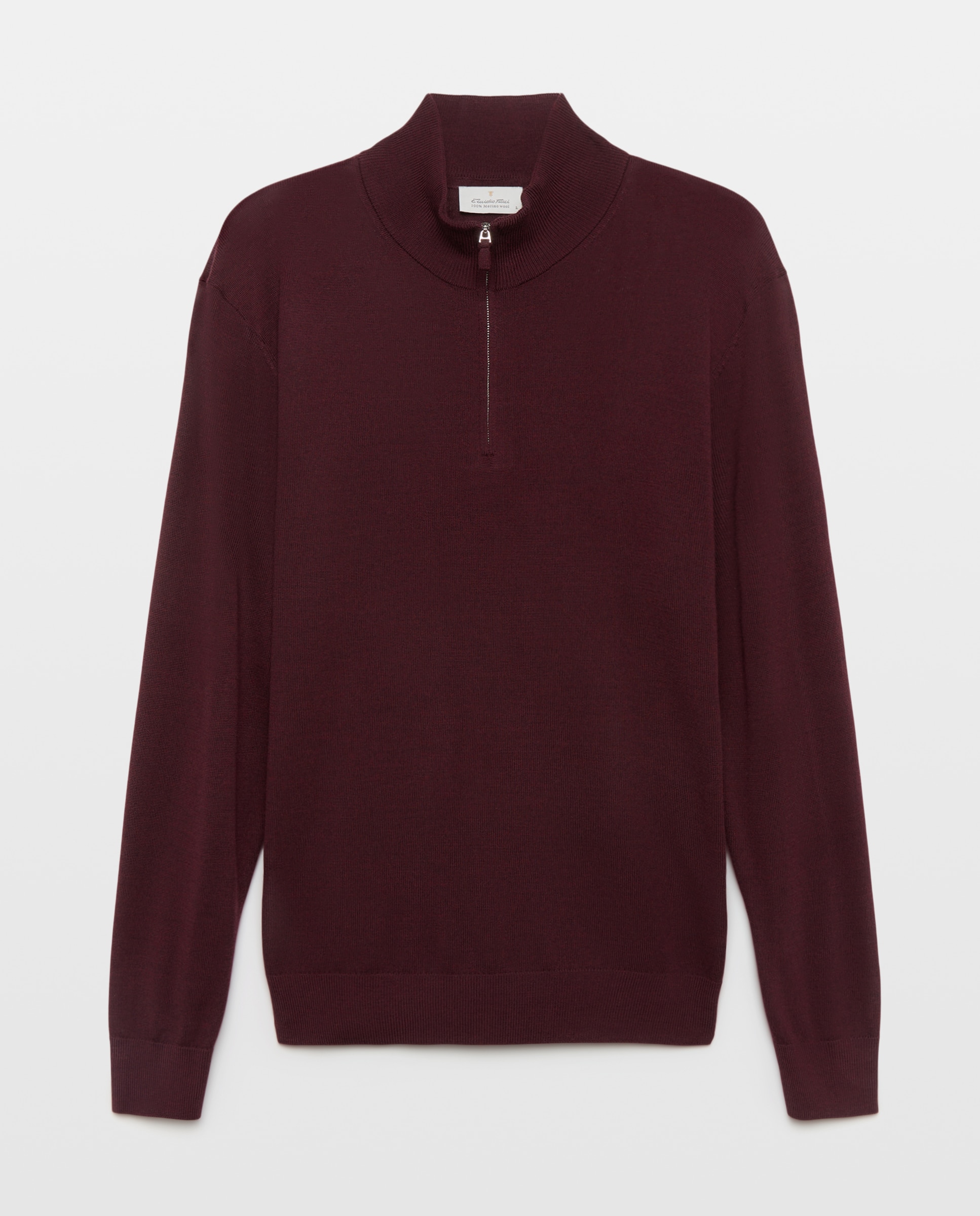 Jersey cuello semicisne lavable 100% lana merino de hombre - Emidio Tucci - Burdeos Burdeos-4
