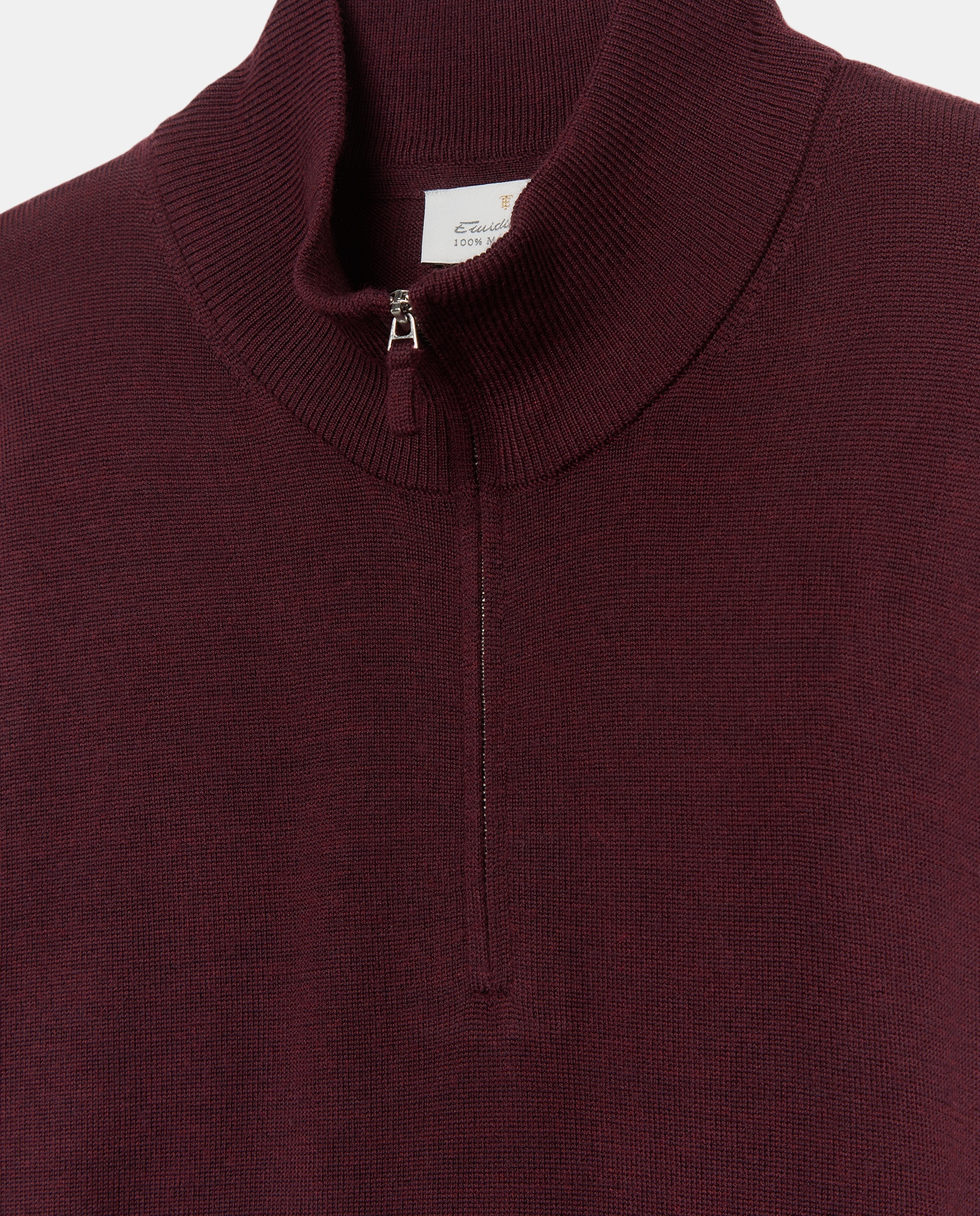 Jersey cuello semicisne lavable 100% lana merino de hombre - Emidio Tucci - Burdeos Burdeos-5