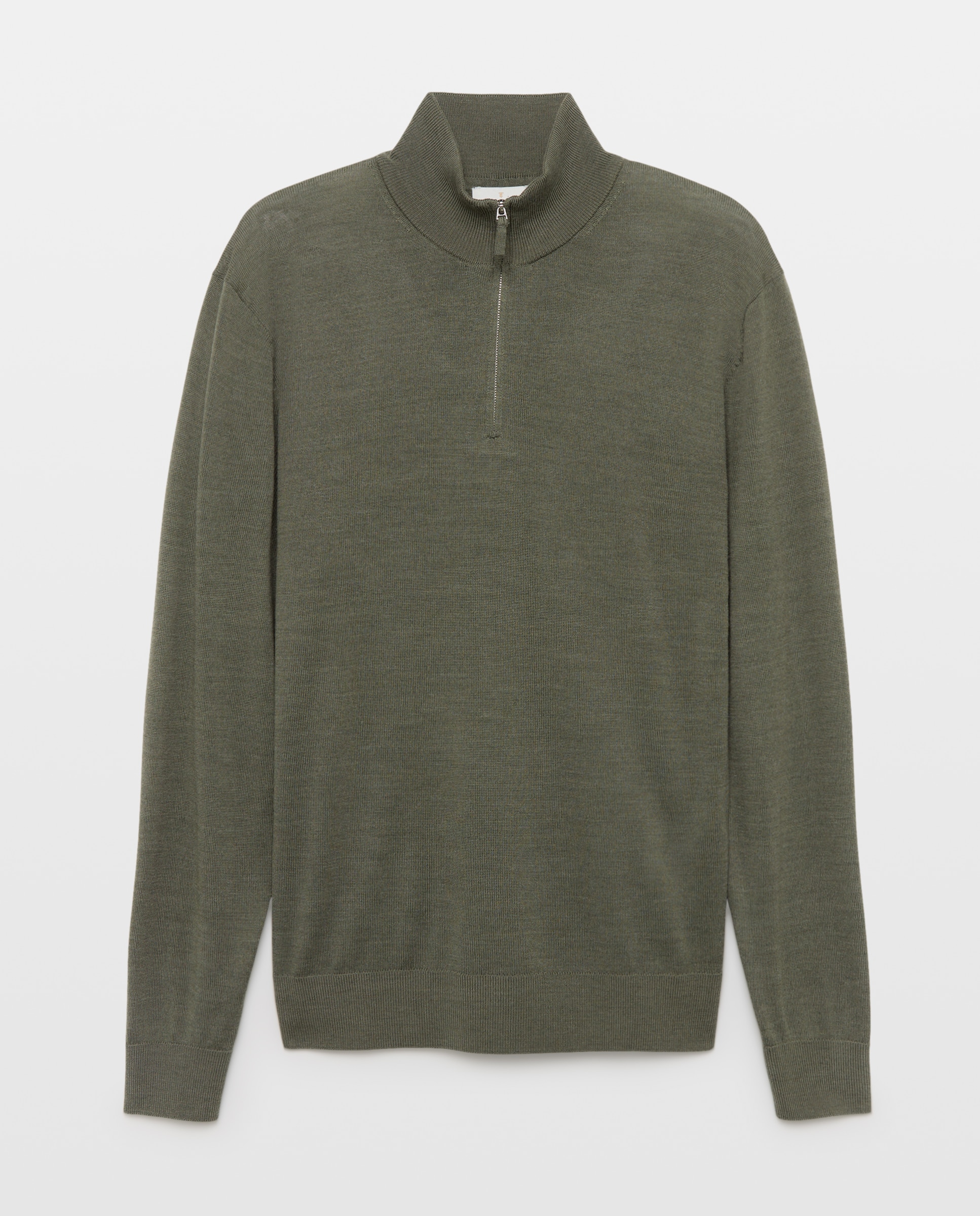 Jersey cuello semicisne lavable 100% lana merino de hombre - Emidio Tucci - Kaki Kaki-4