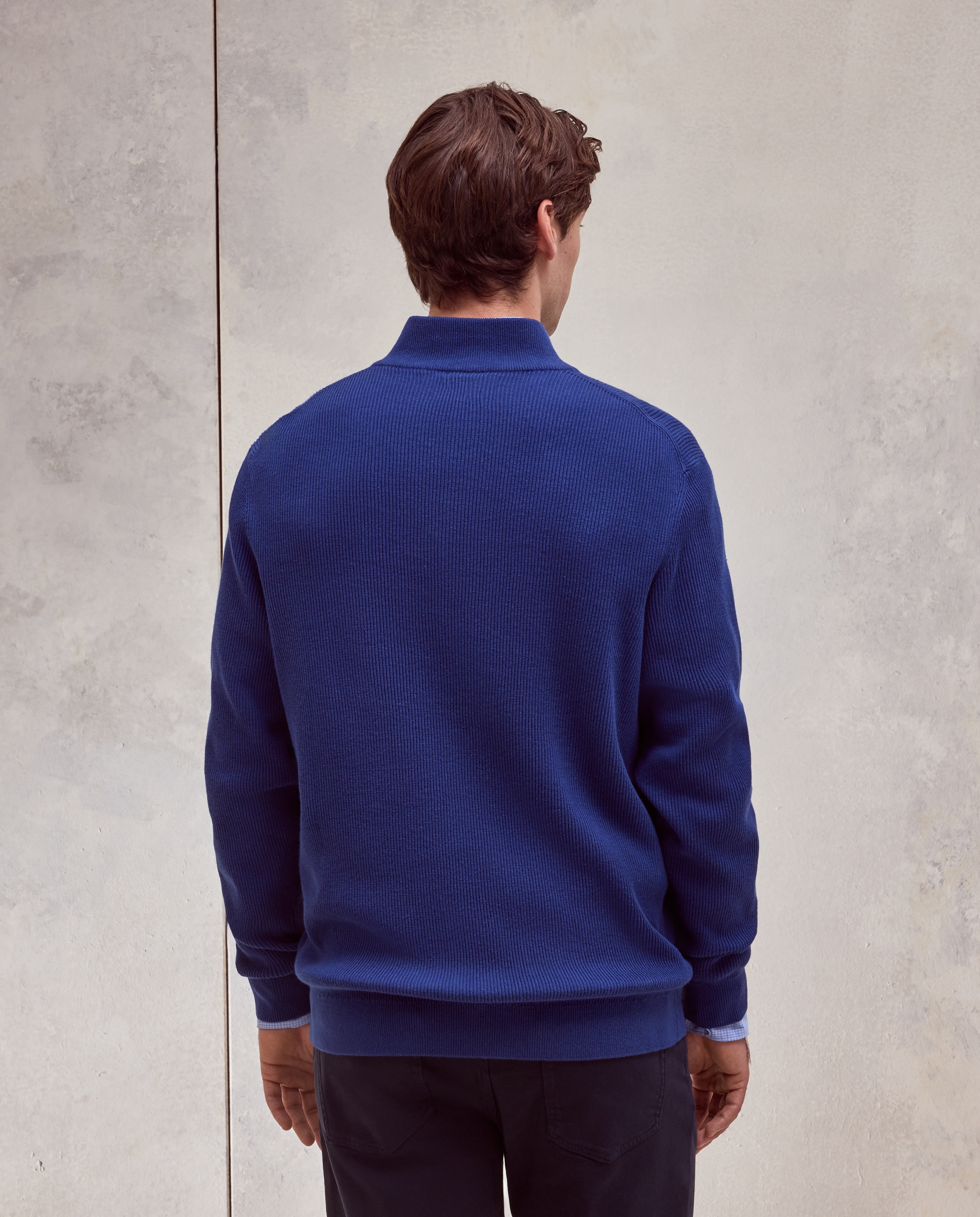 Sueter media cremallera hombre. - Dustin - Azul Azul-3