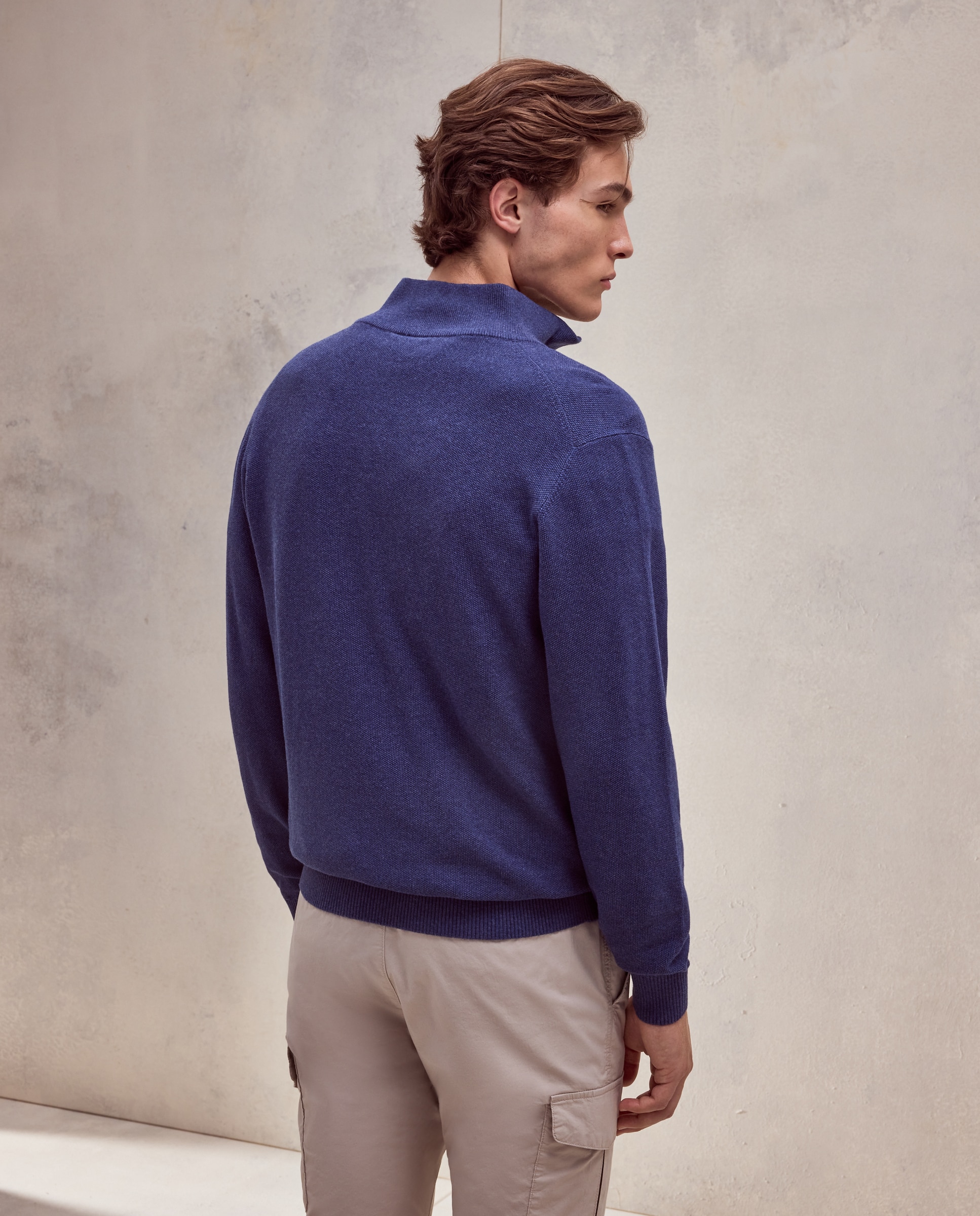 Sueter media cremallera hombre. - Dustin - Azul marino Azul marino-3