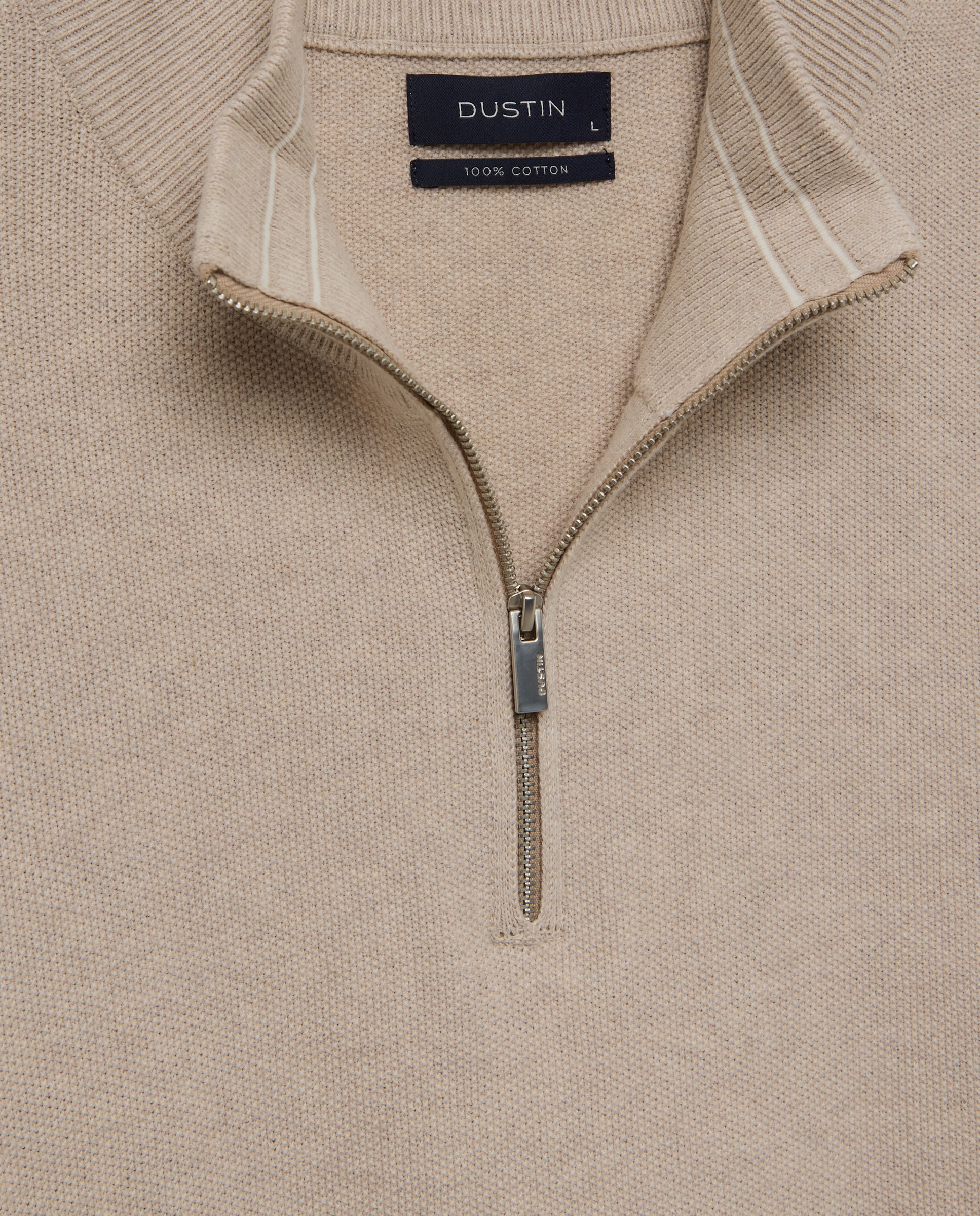 Camisola com Meio Fecho de Correr Cru-2