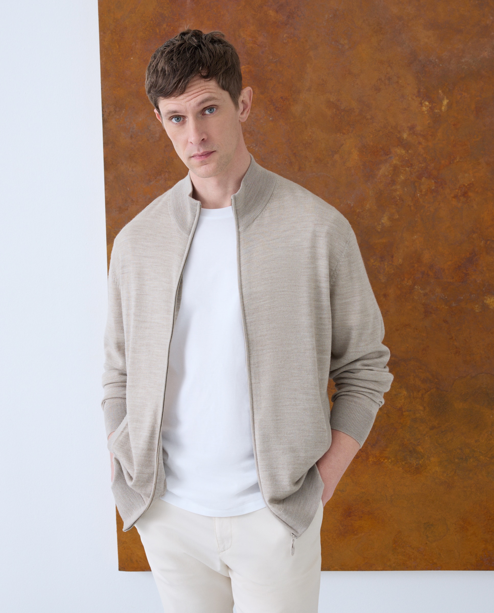 Imagem 0 de Cardigan Liso 100% Lã Merino com Fecho de Correr
