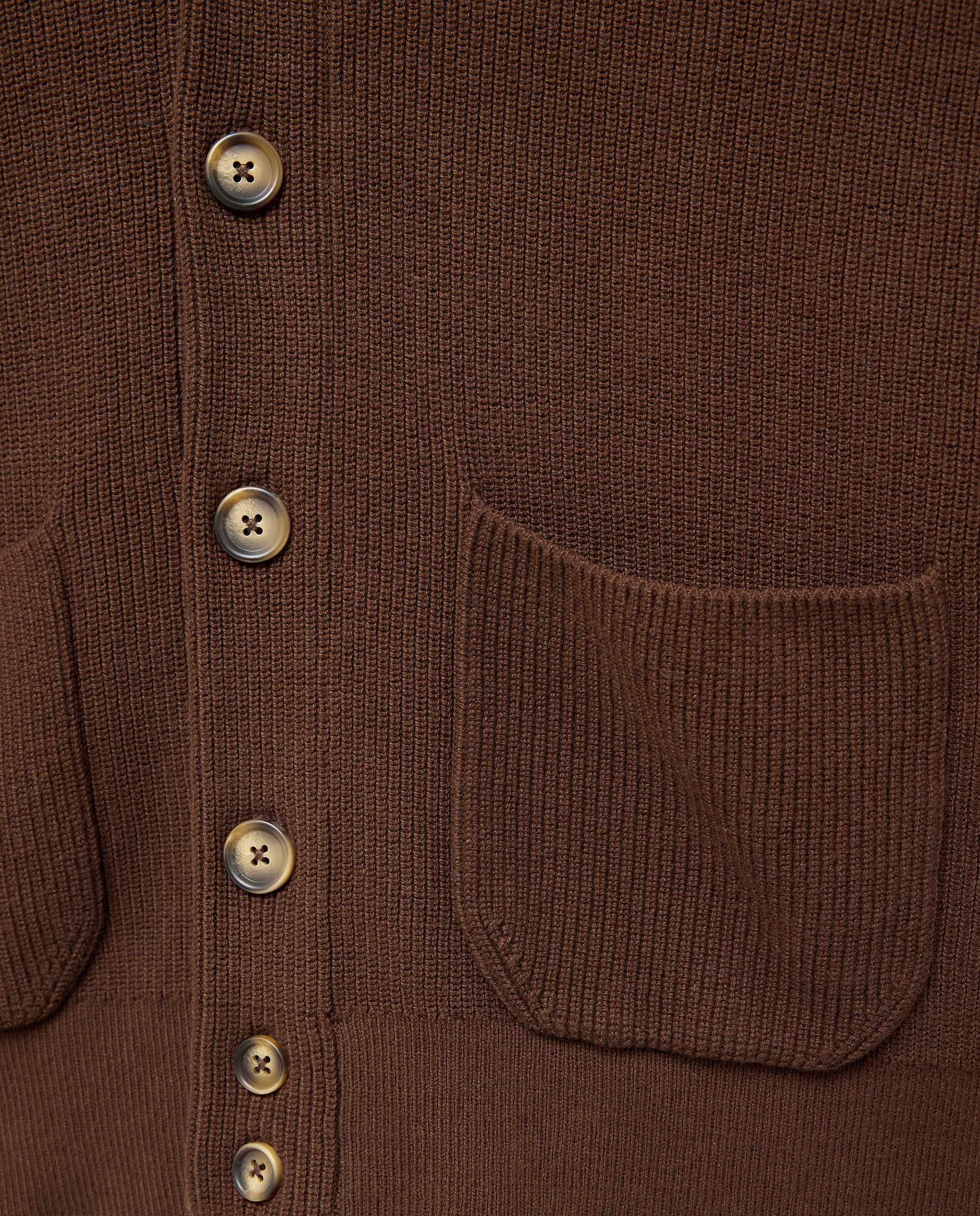Cardigan com Botões e Gola de Lapela Castanho-6