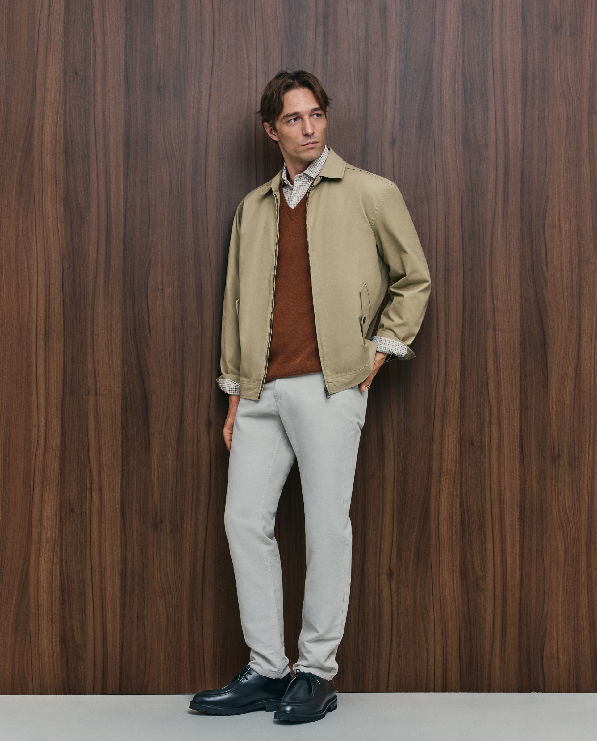 Chaleco cuello pico cerrado lana/cashmere de hombre - Emidio Tucci - Naranja Naranja-2