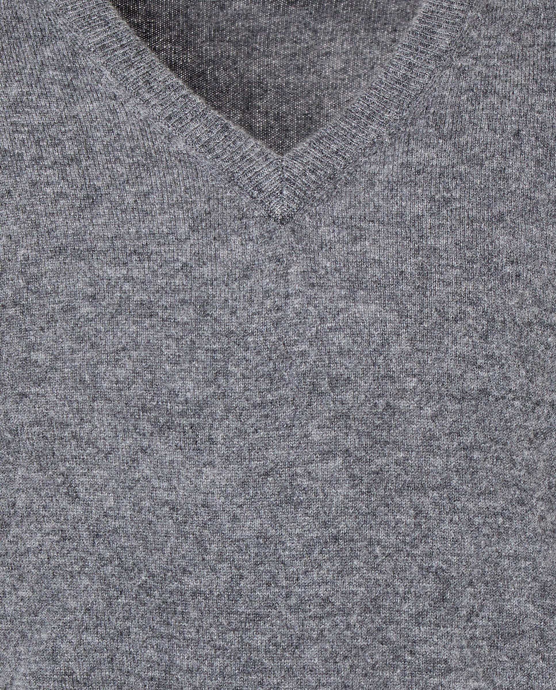 Jersey de hombre de cuello pico liso cashmere - Emidio Tucci - Gris Gris-6