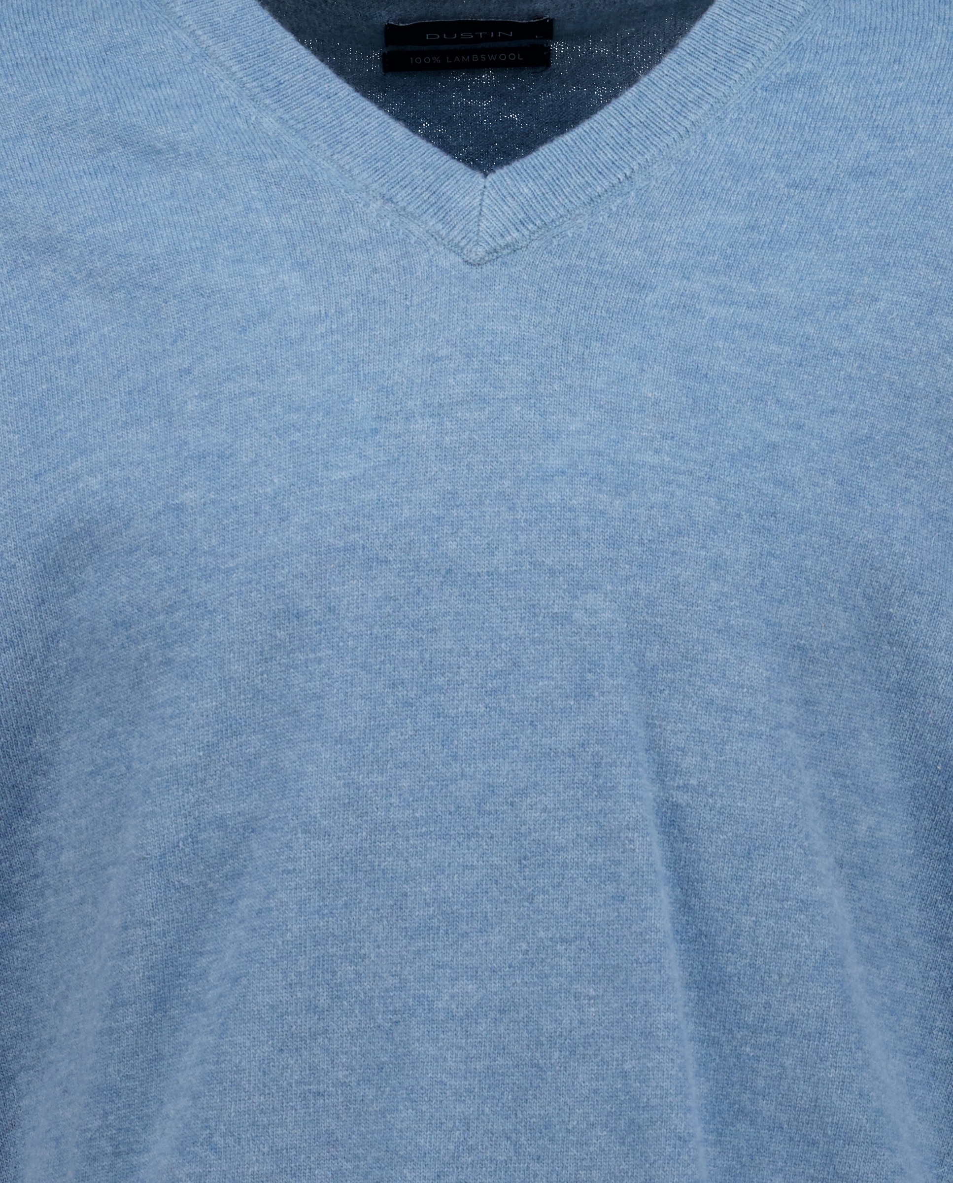 Camisola com Gola em Bico Azul-claro-5