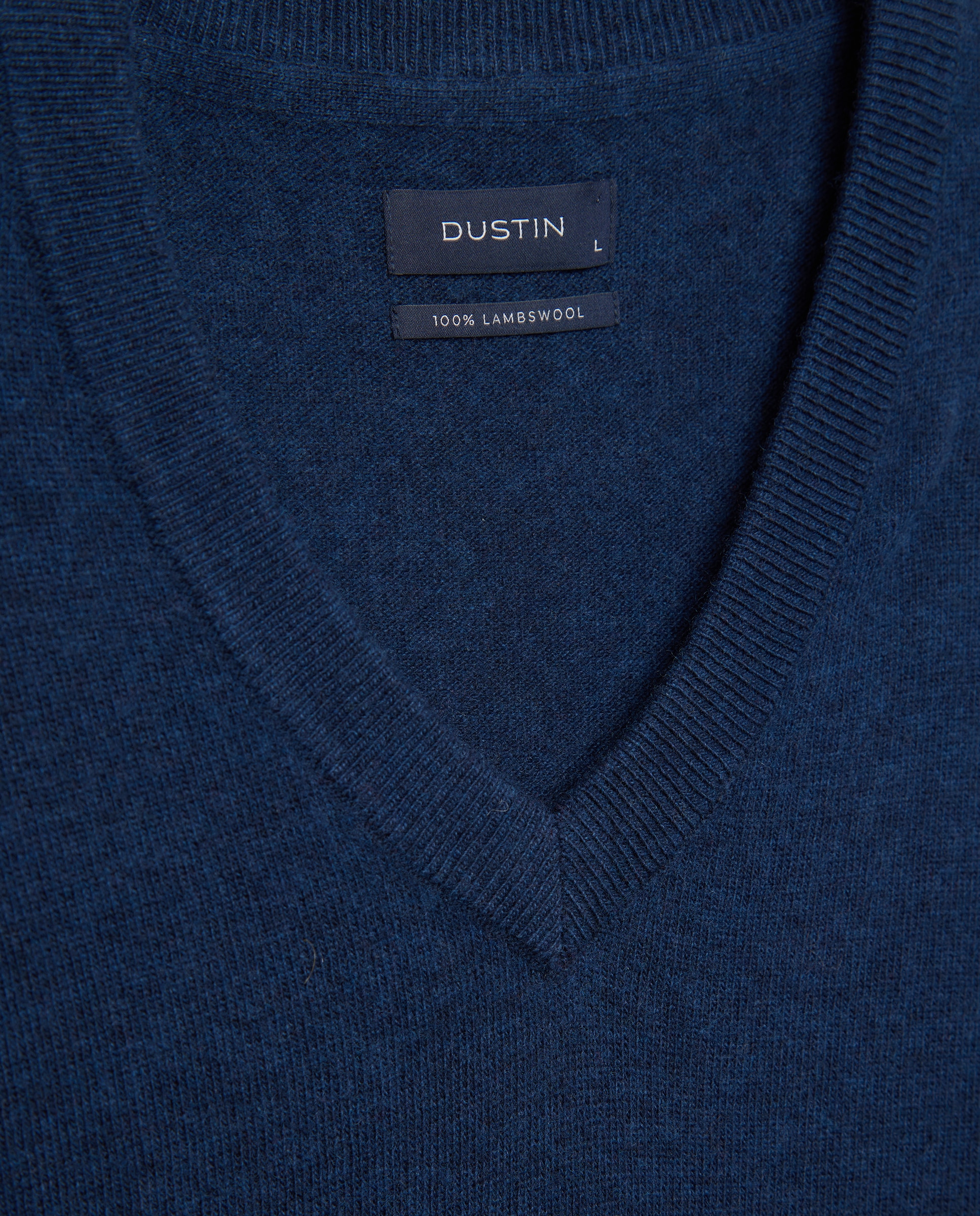 Imagen 5 de Jersey cuello pico liso100% lambswool de hombre - Dustin - Azul marino Azul marino