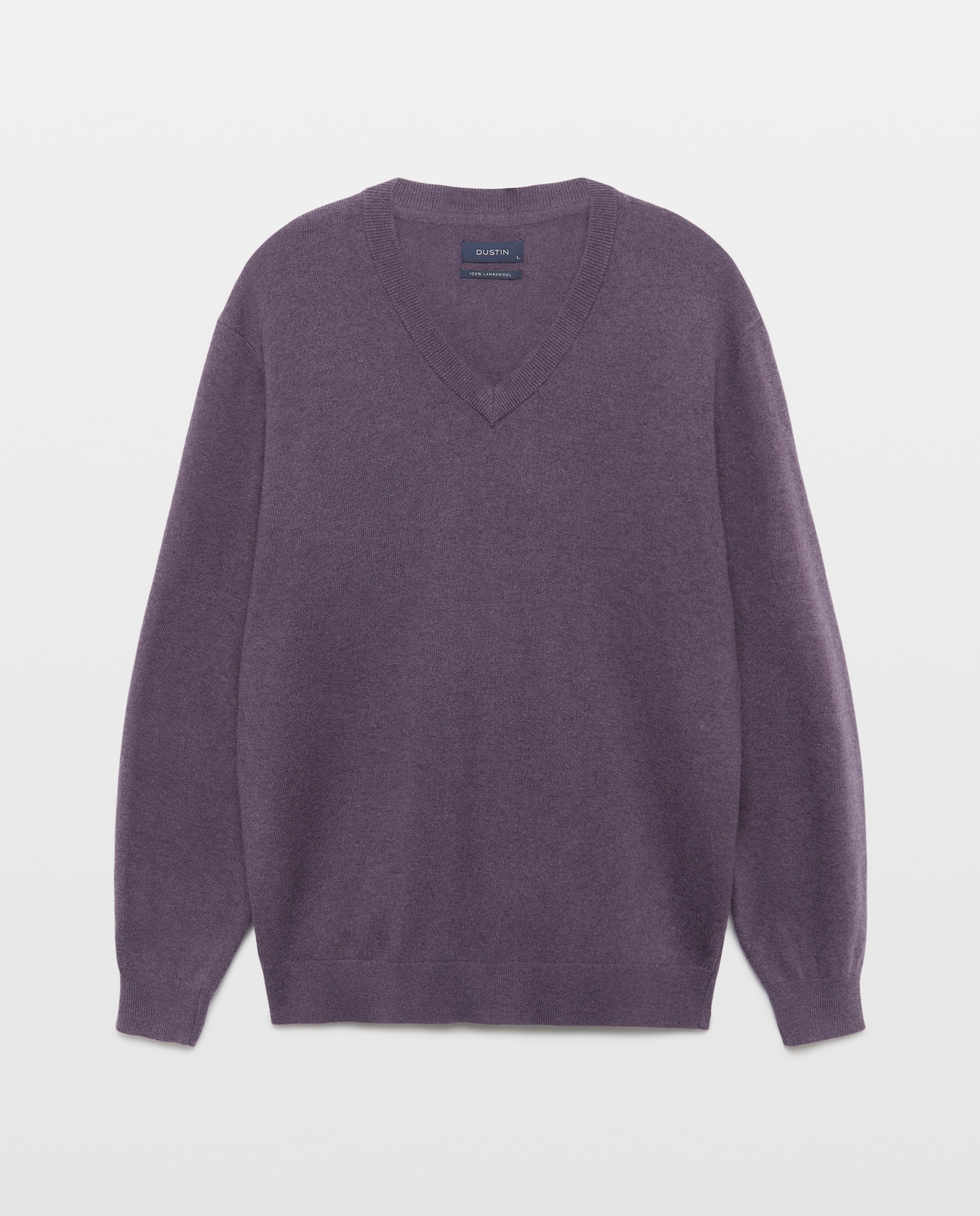 Imagen 4 de Jersey cuello pico liso100% lambswool de hombre - Dustin - Morado Morado