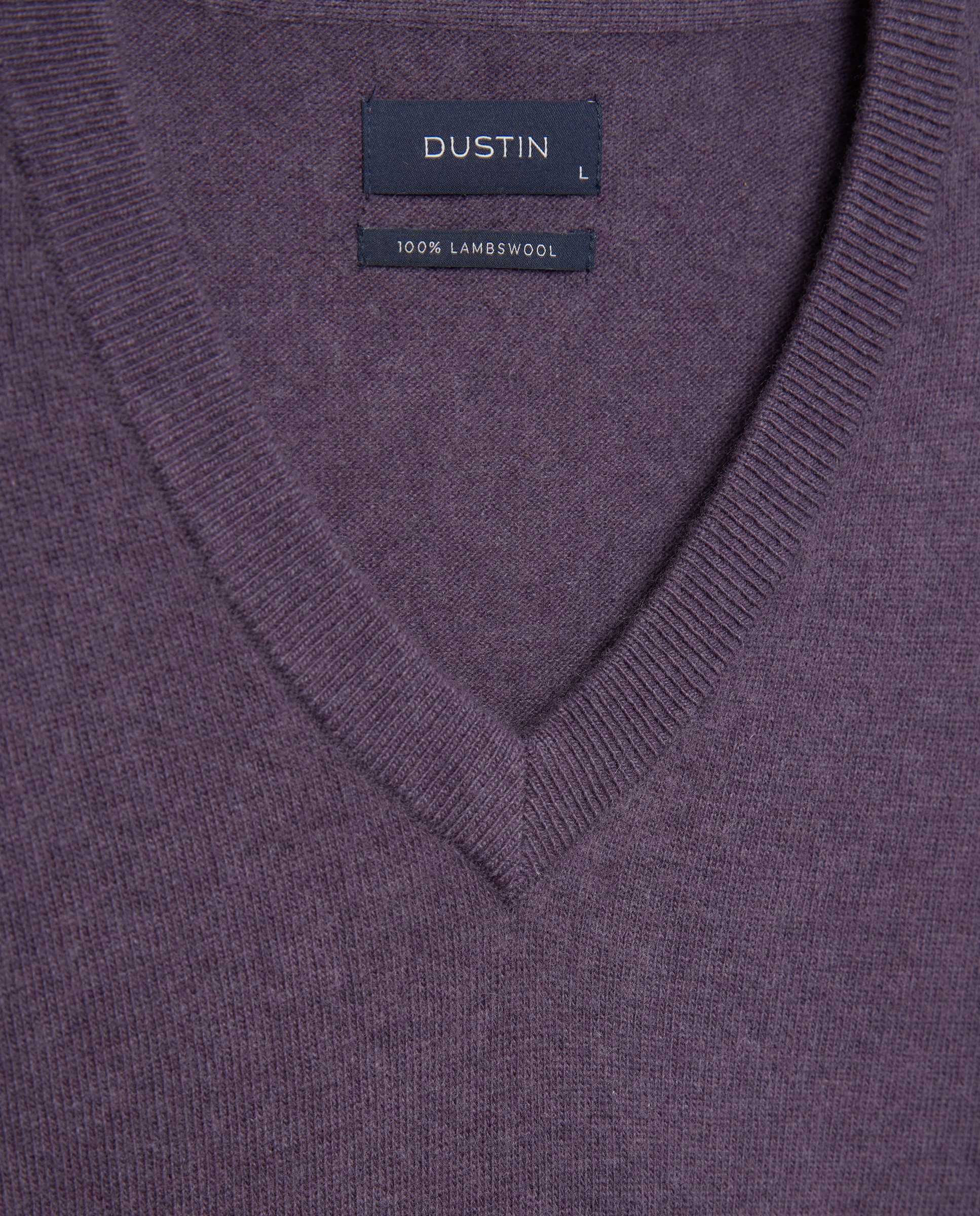 Imagen 5 de Jersey cuello pico liso100% lambswool de hombre - Dustin - Morado Morado