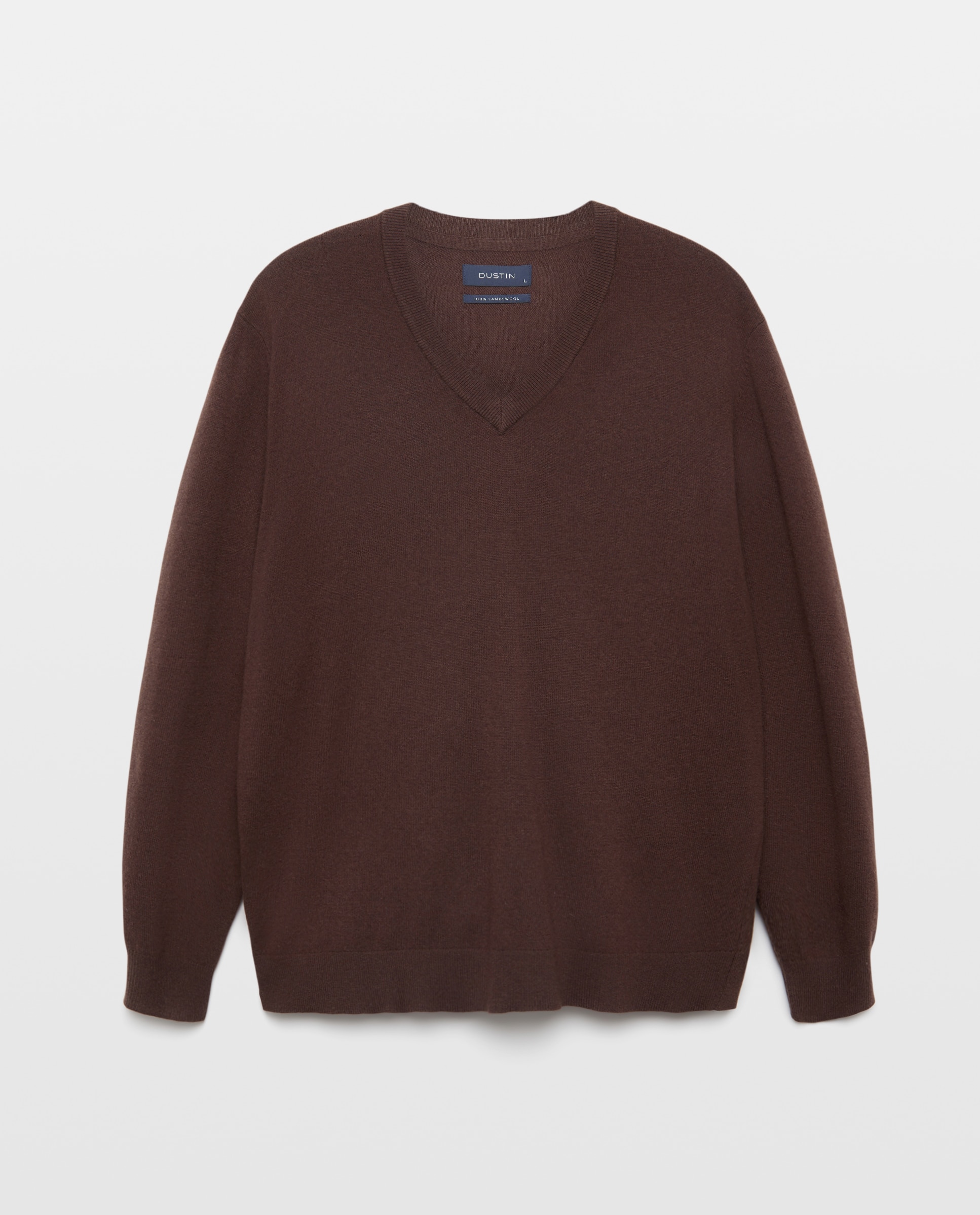 Imagen 4 de Jersey cuello pico liso100% lambswool de hombre - Dustin - Marrón Marrón