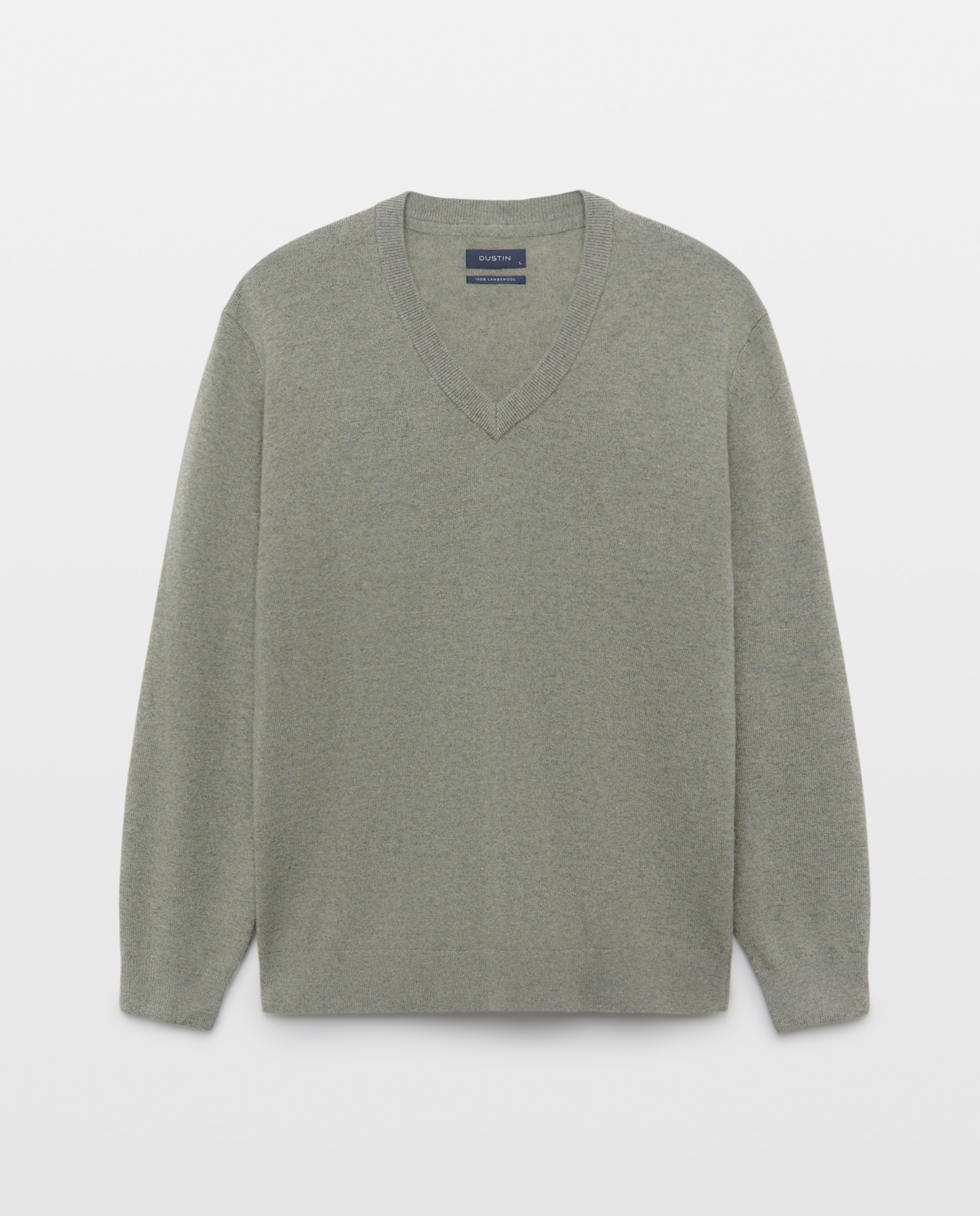 Imagen 4 de Jersey cuello pico liso100% lambswool de hombre - Dustin - Verde claro Verde claro