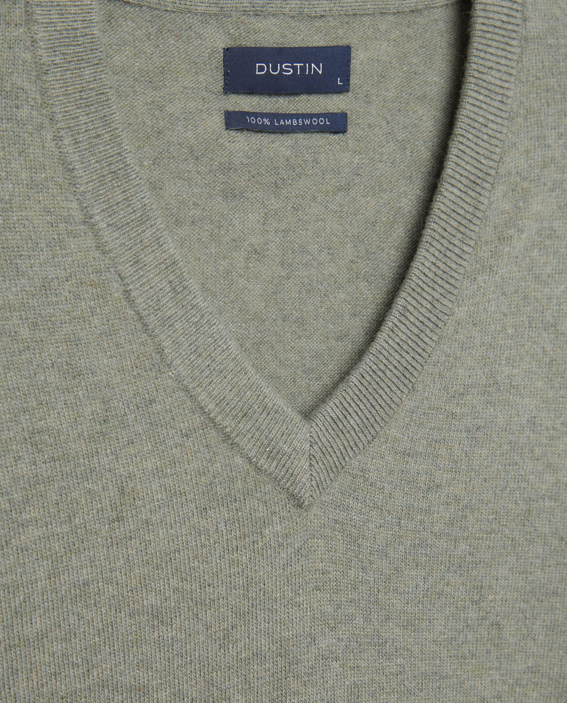 Imagen 5 de Jersey cuello pico liso100% lambswool de hombre - Dustin - Verde claro Verde claro