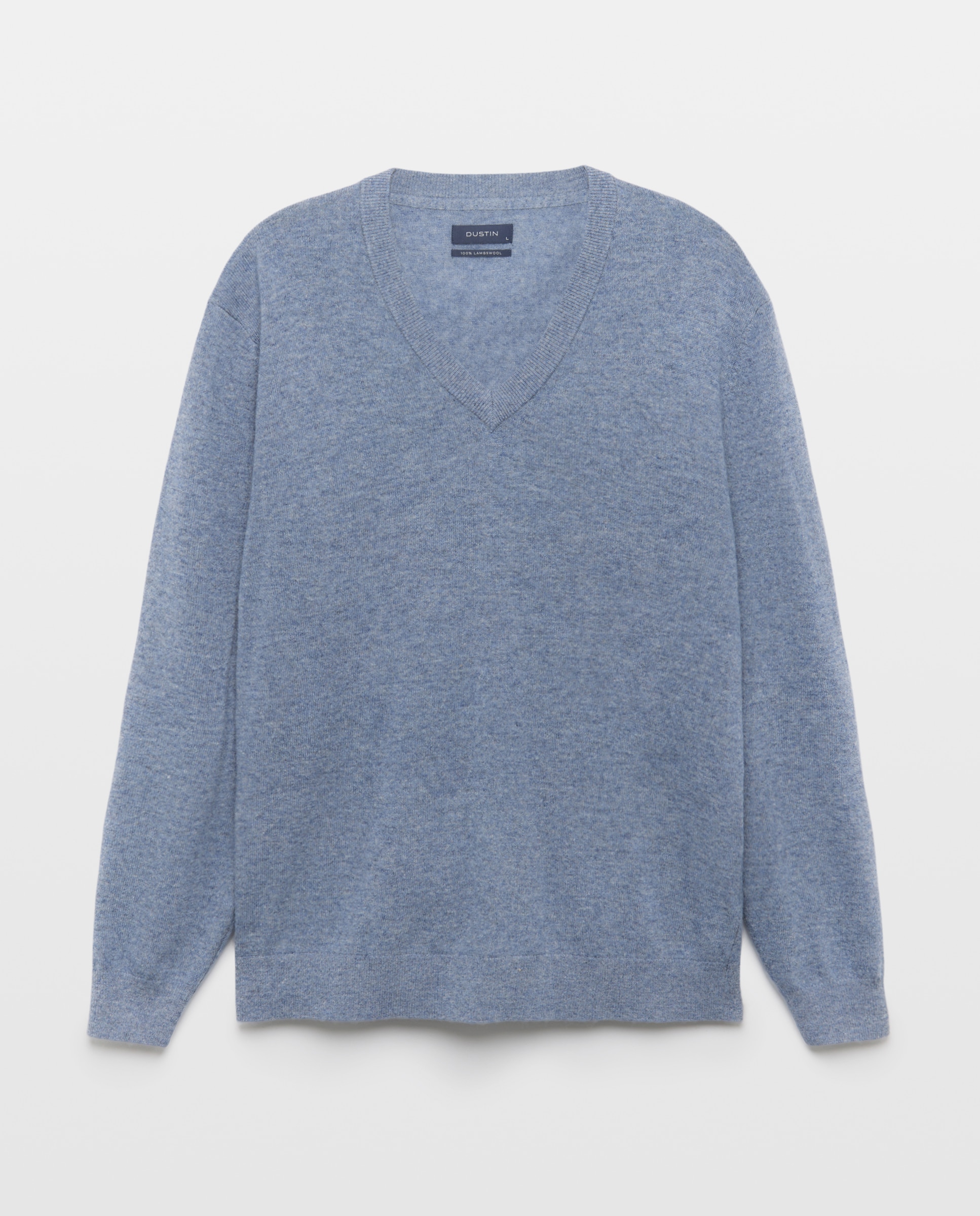 Imagen 4 de Jersey cuello pico liso100% lambswool de hombre - Dustin - Azul claro Azul claro