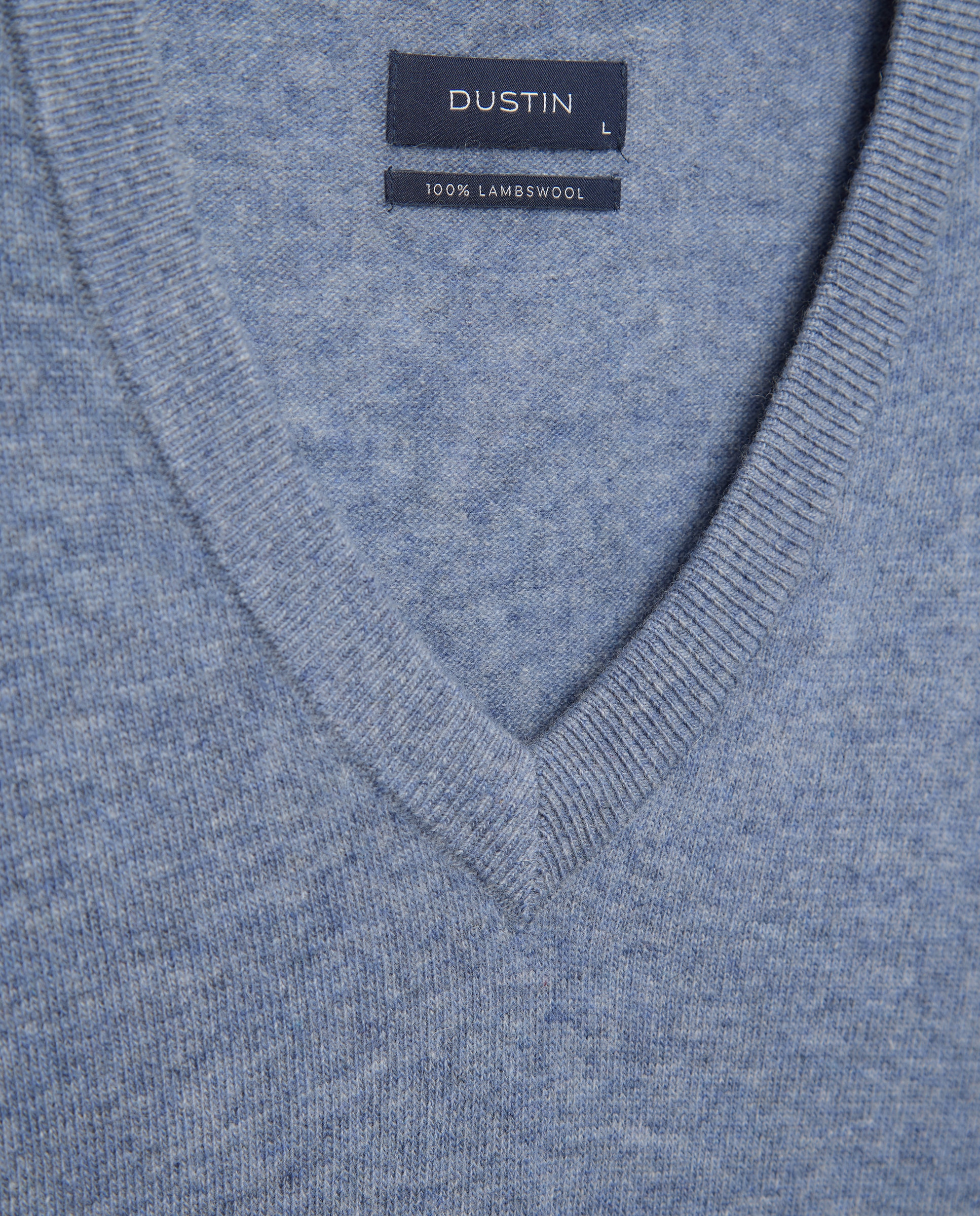 Imagen 5 de Jersey cuello pico liso100% lambswool de hombre - Dustin - Azul claro Azul claro