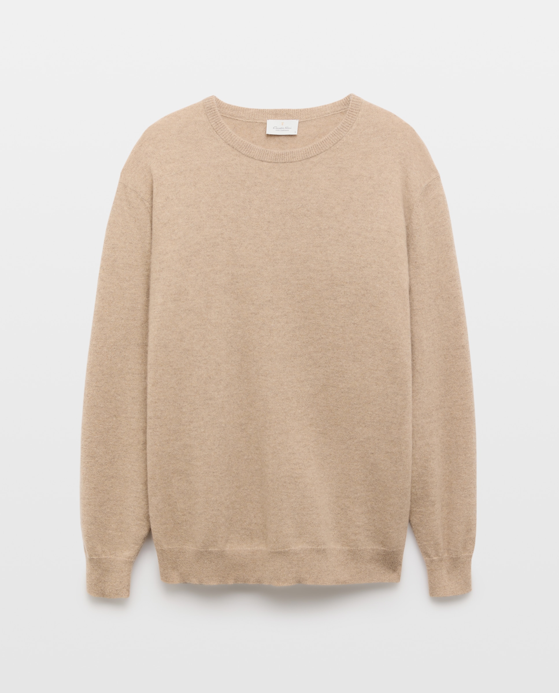 Jersey cuello redondo 100% cashmere de hombre - Emidio Tucci - Beige Beige-5