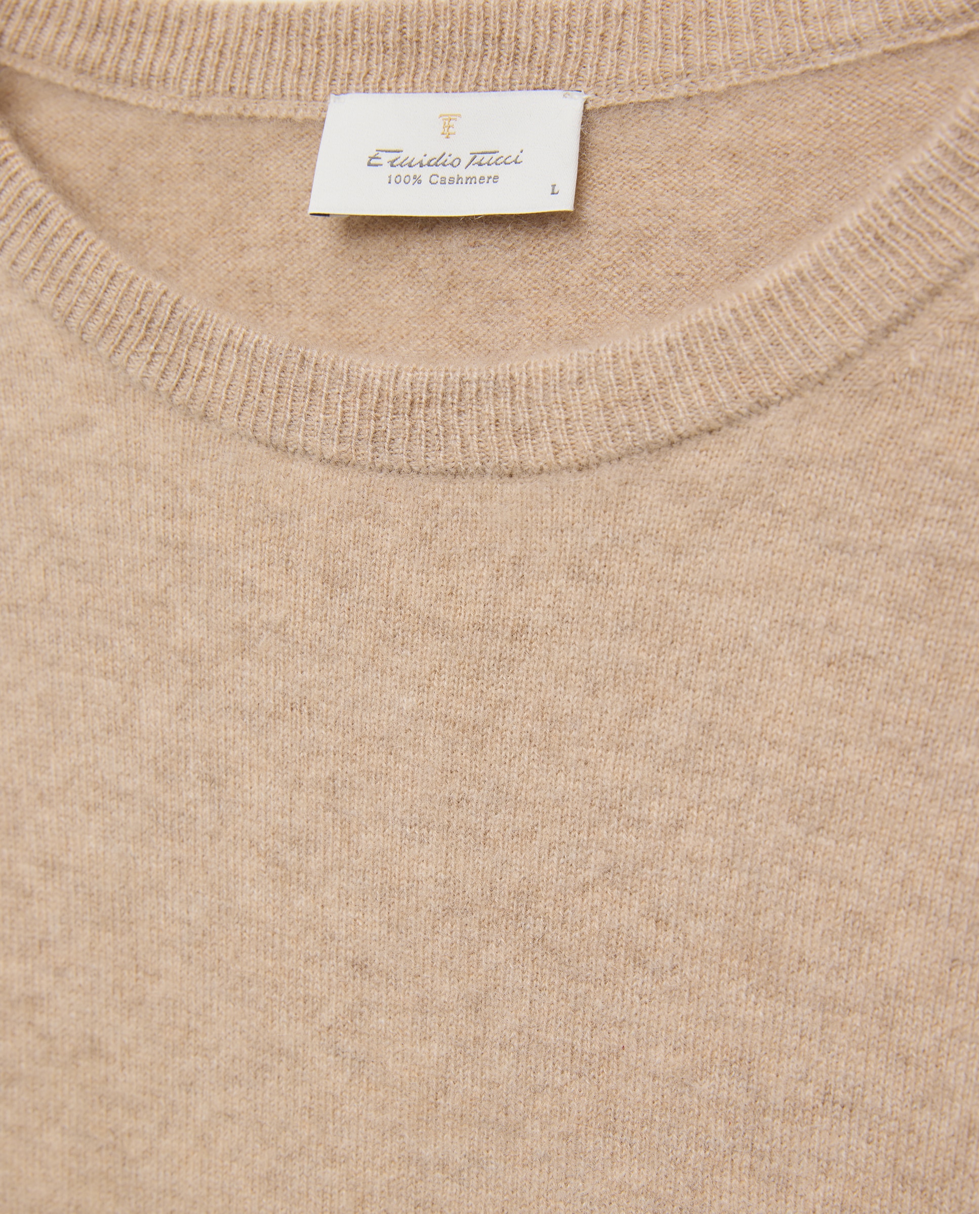 Jersey cuello redondo 100% cashmere de hombre - Emidio Tucci - Beige Beige-6