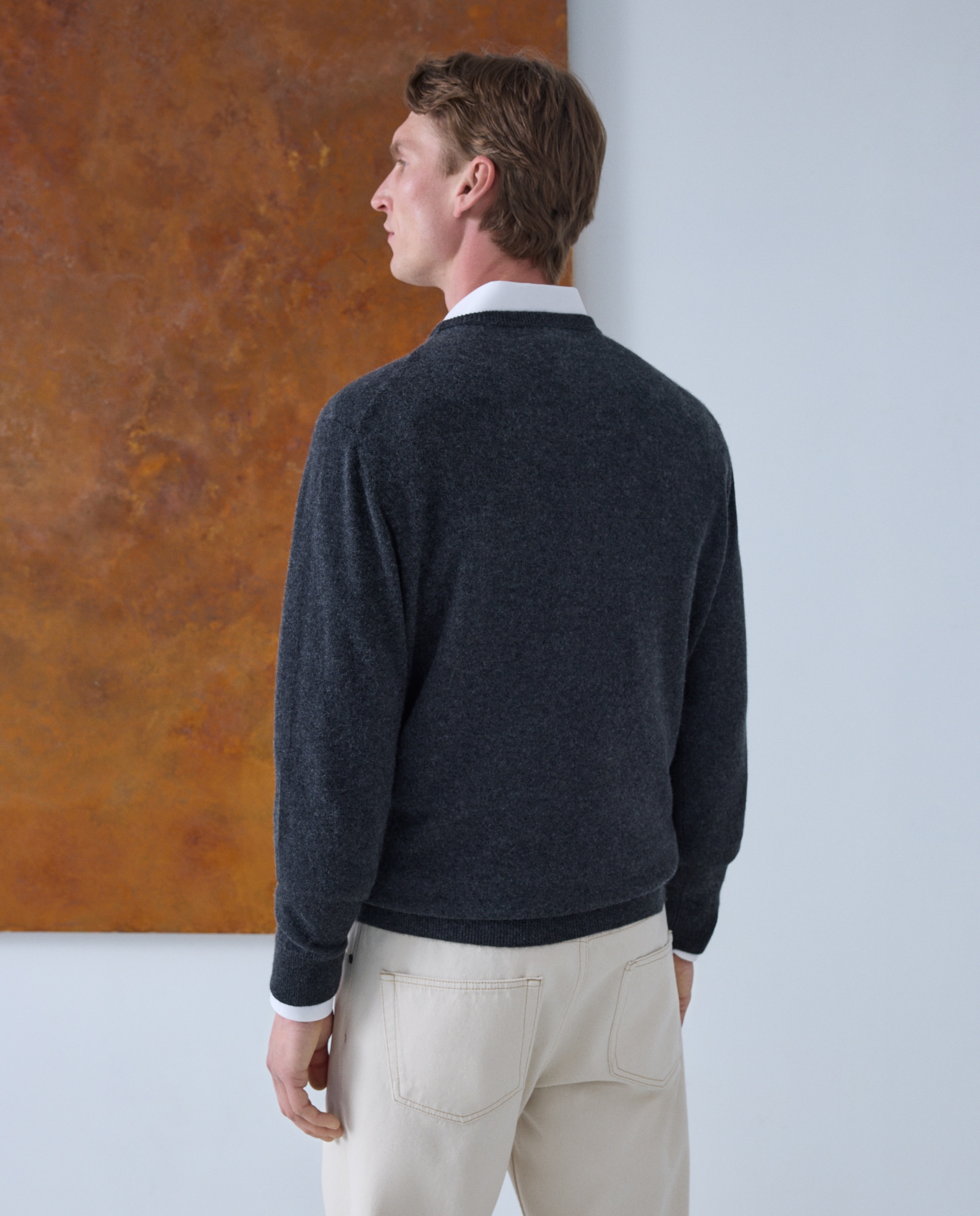 Jersey cuello redondo 100% cashmere de hombre - Emidio Tucci - Gris oscuro Gris oscuro-3