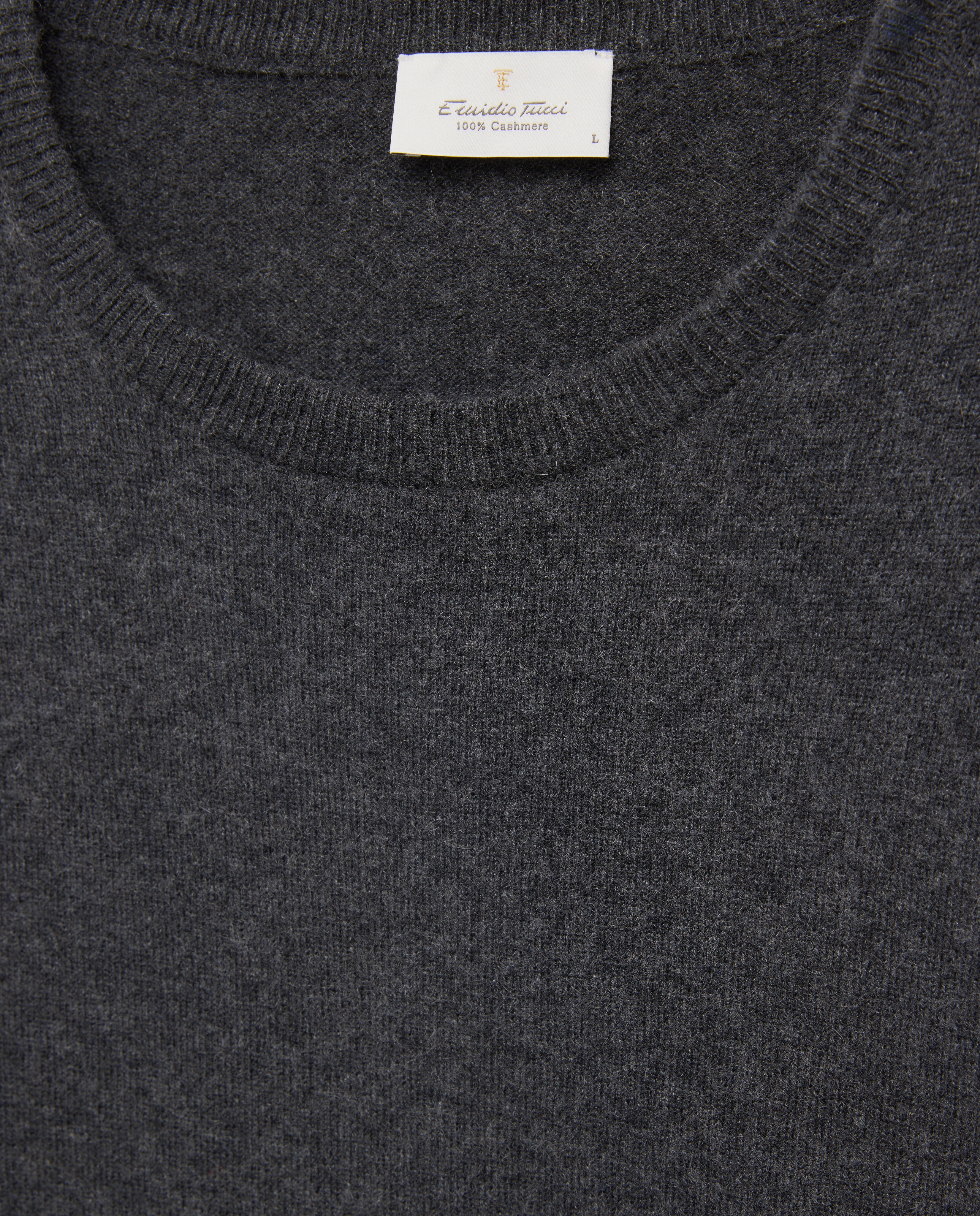 Jersey cuello redondo 100% cashmere de hombre - Emidio Tucci - Gris oscuro Gris oscuro-6