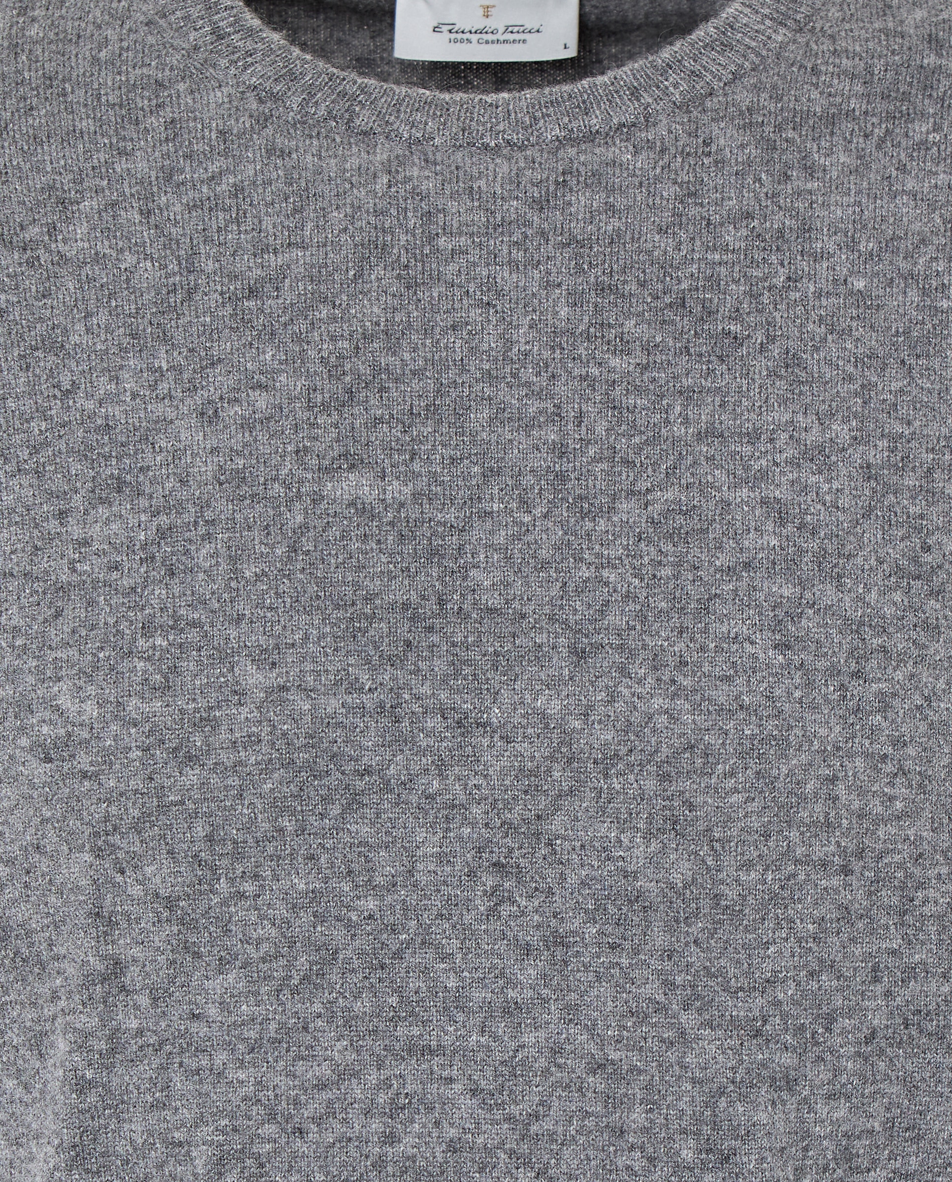 Jersey de hombre de cuello redondo liso cashmere - Emidio Tucci - Gris Gris-5