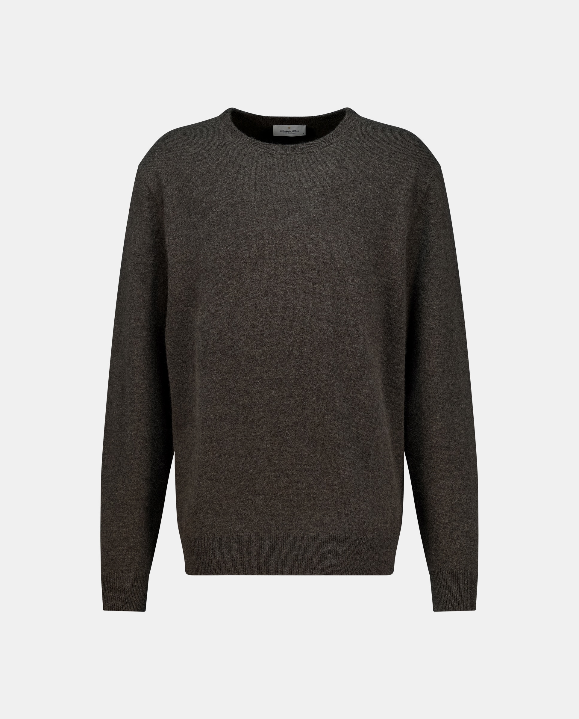 Jersey de hombre de cuello redondo liso cashmere - Emidio Tucci - Marrón Marrón-5