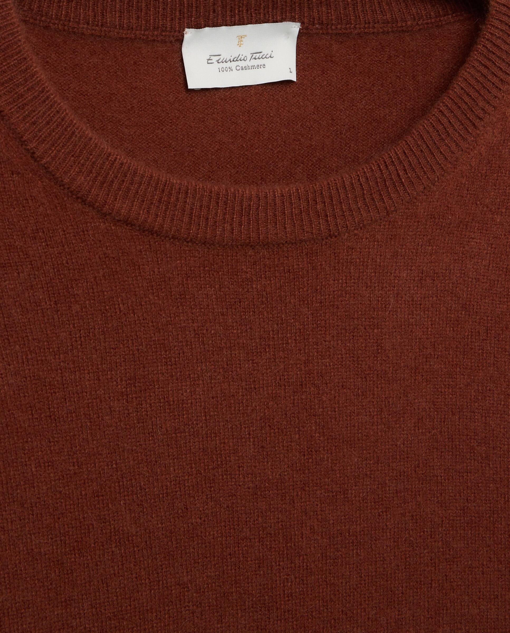 Jersey de hombre de cuello redondo liso cashmere - Emidio Tucci - Naranja Naranja-5