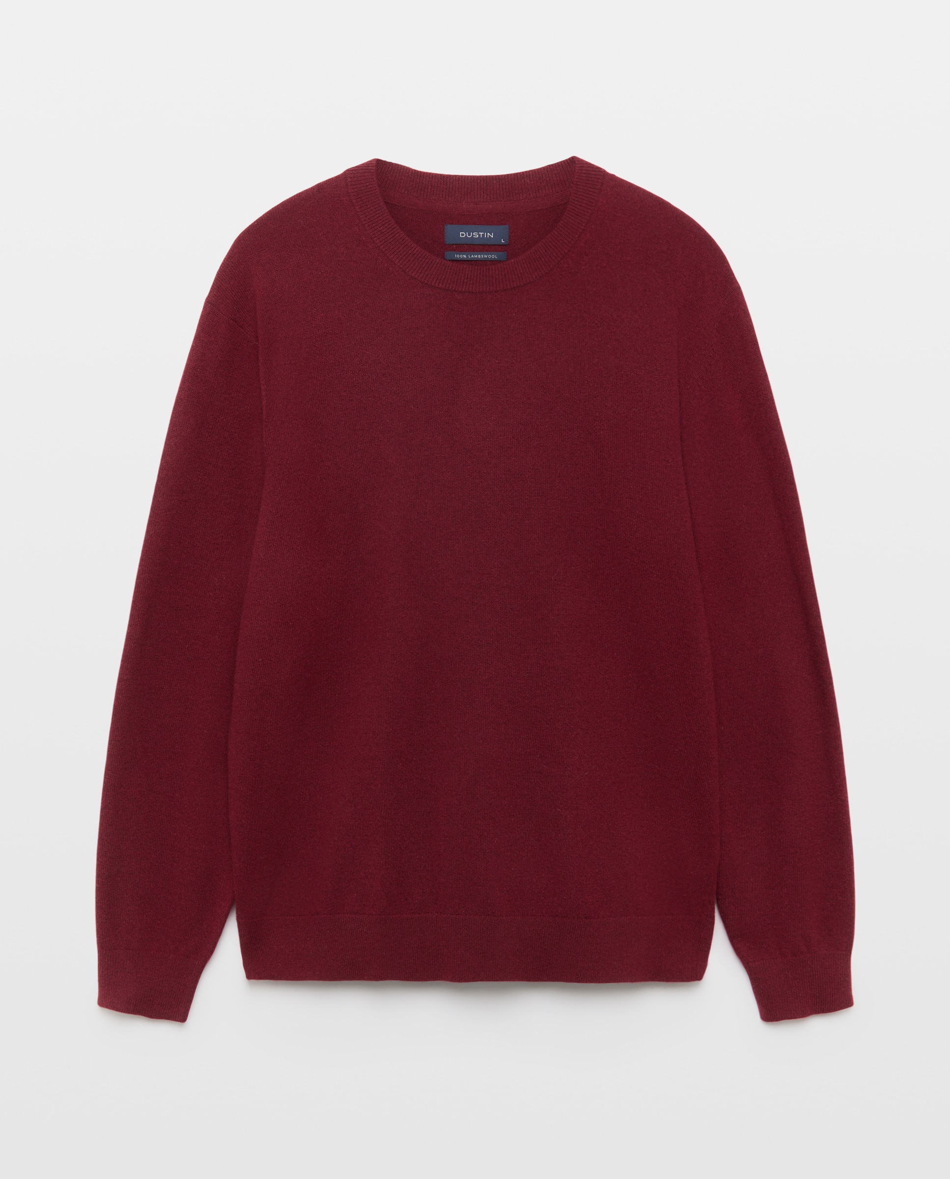 Jersey cuello redondo liso100% lambswool de hombre - Dustin - Burdeos Burdeos-1