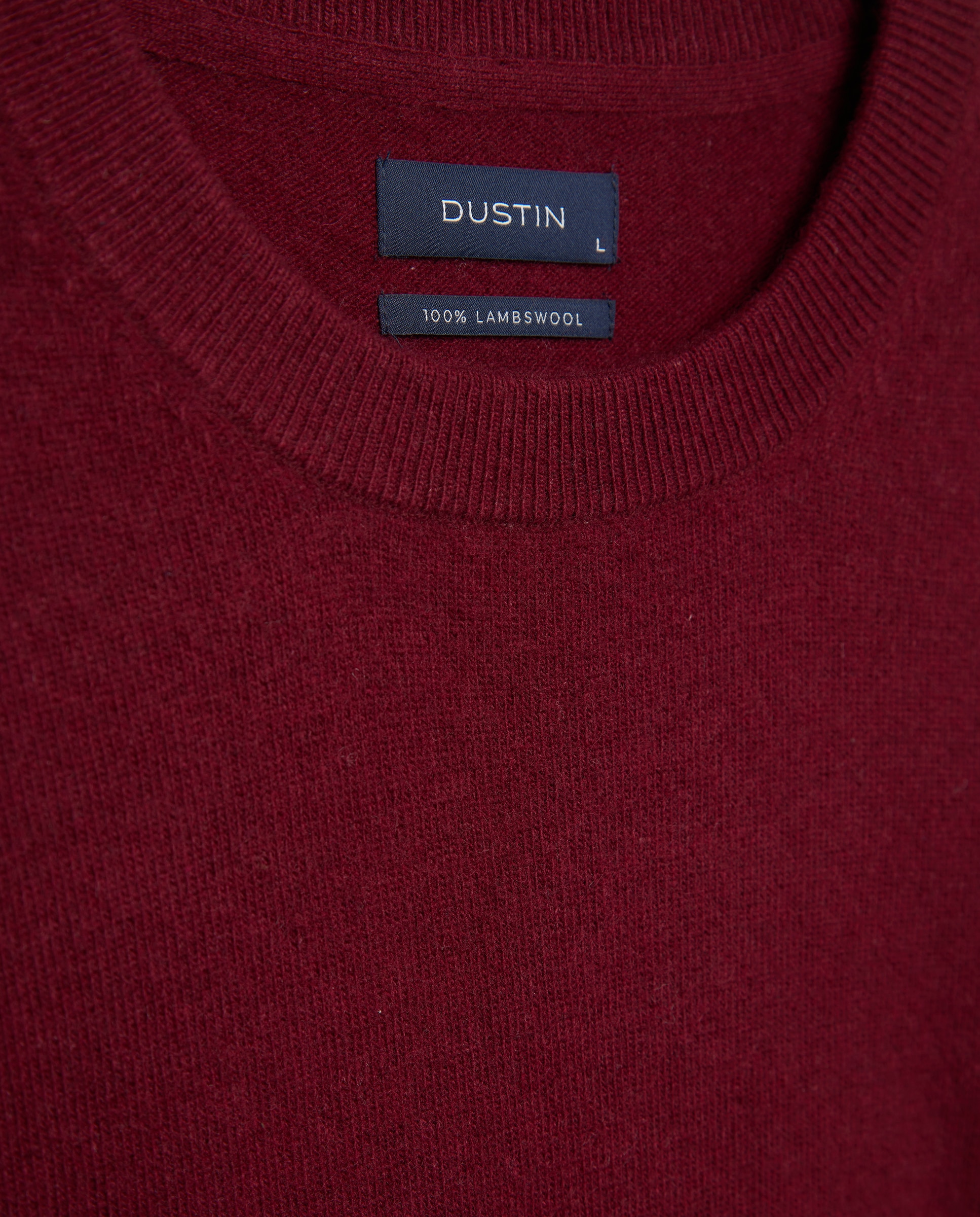 Jersey cuello redondo liso100% lambswool de hombre - Dustin - Burdeos Burdeos-2