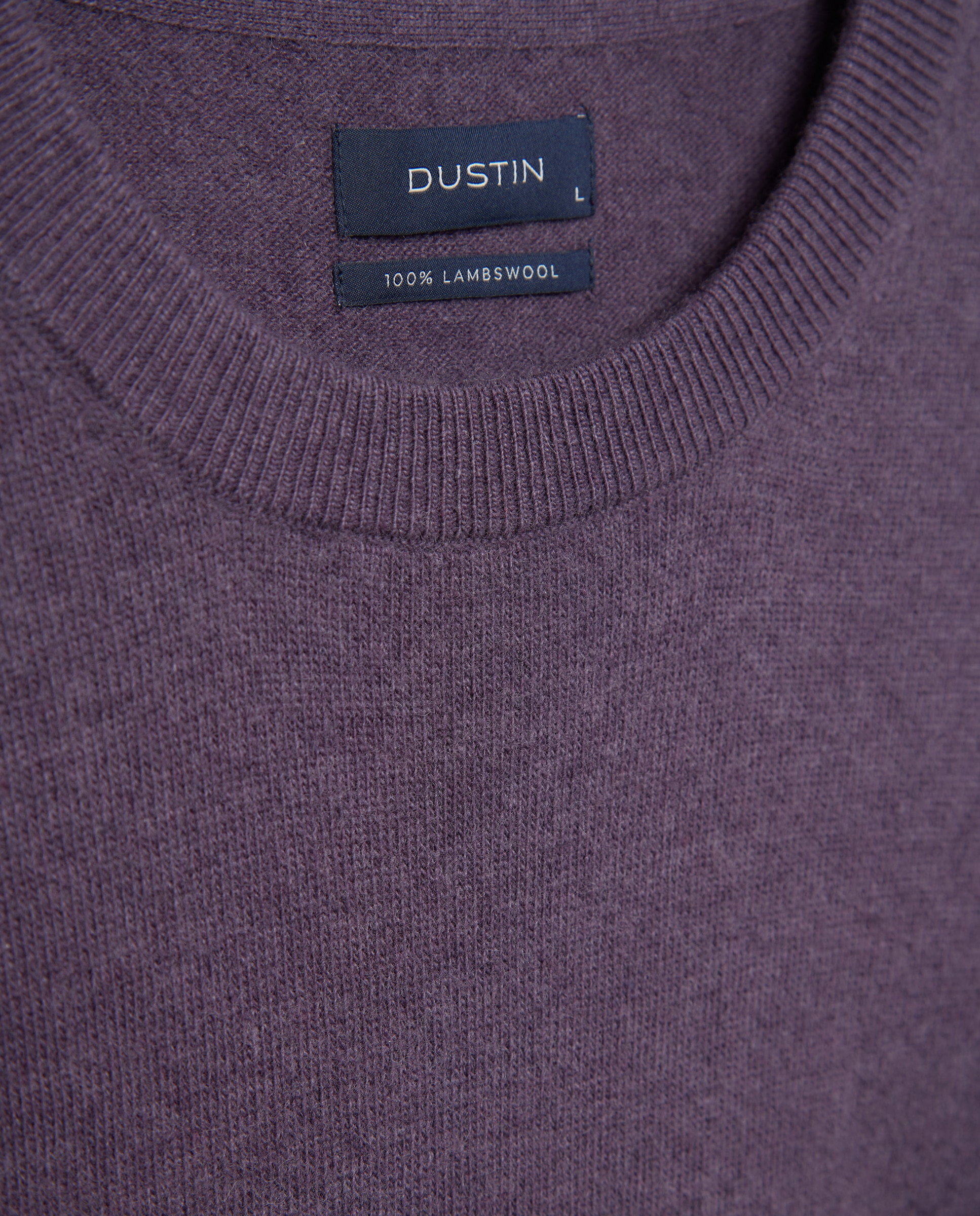 Jersey cuello redondo liso100% lambswool de hombre - Dustin - Morado Morado-2