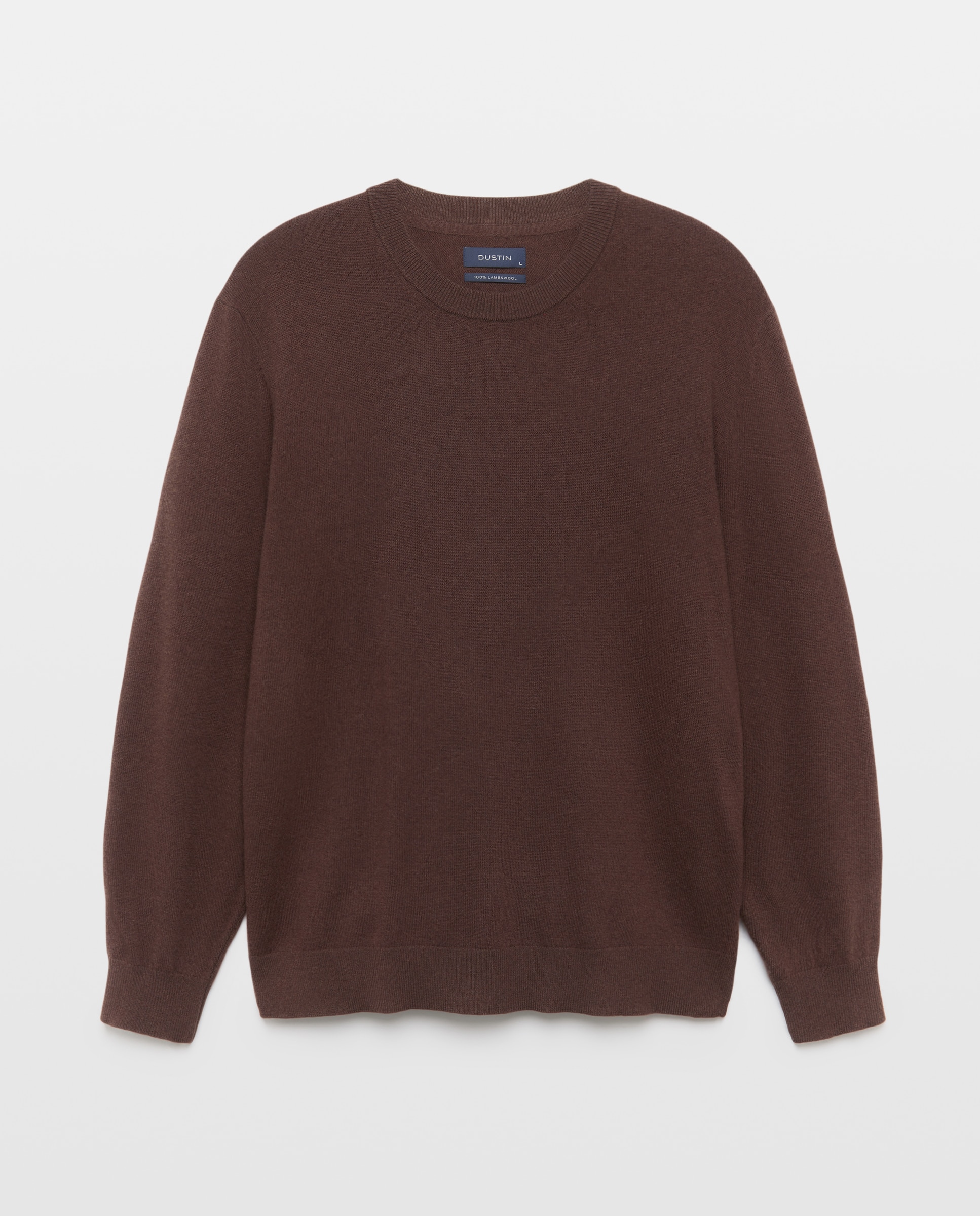 Jersey cuello redondo liso100% lambswool de hombre - Dustin - Marrón Marrón-4