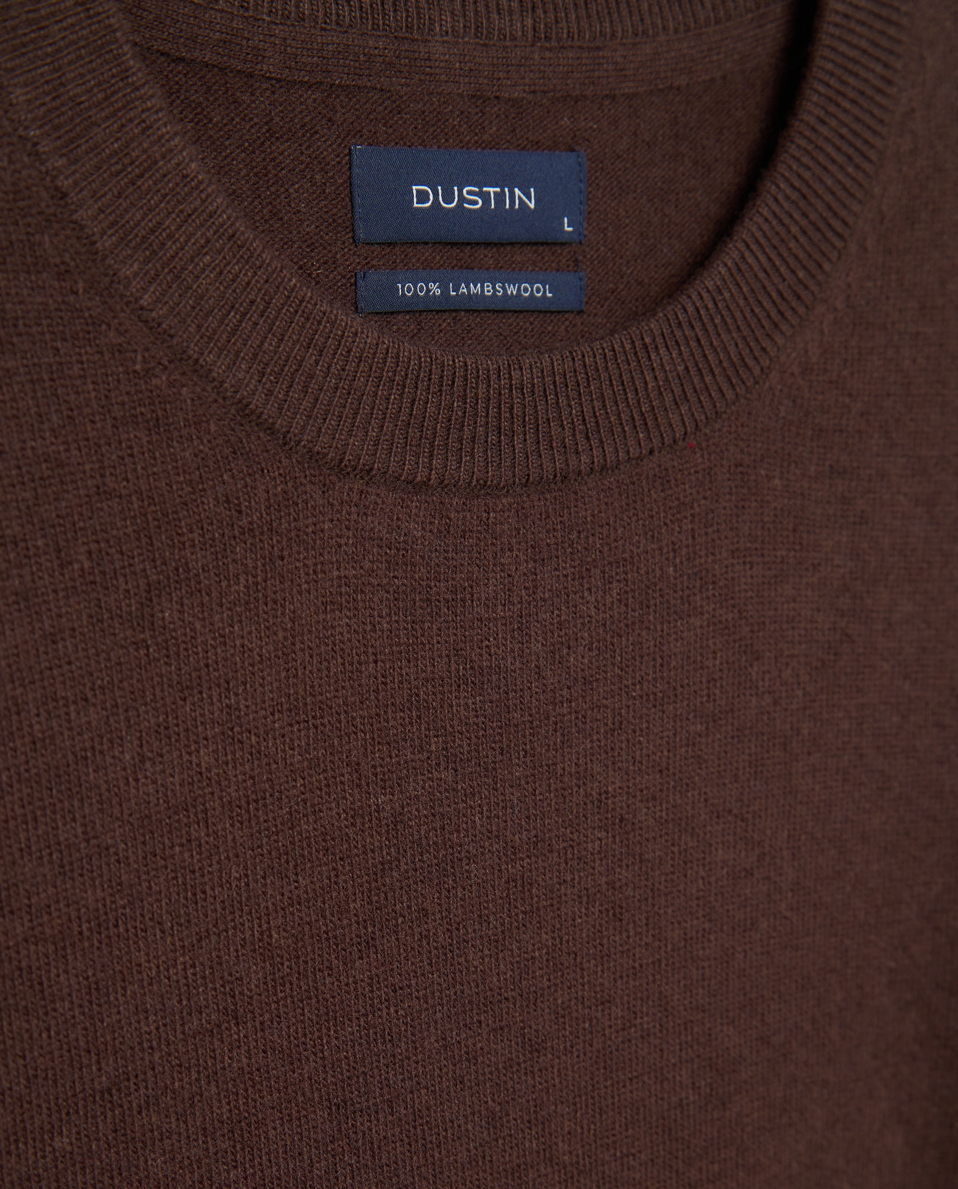 Jersey cuello redondo liso100% lambswool de hombre - Dustin - Marrón Marrón-5